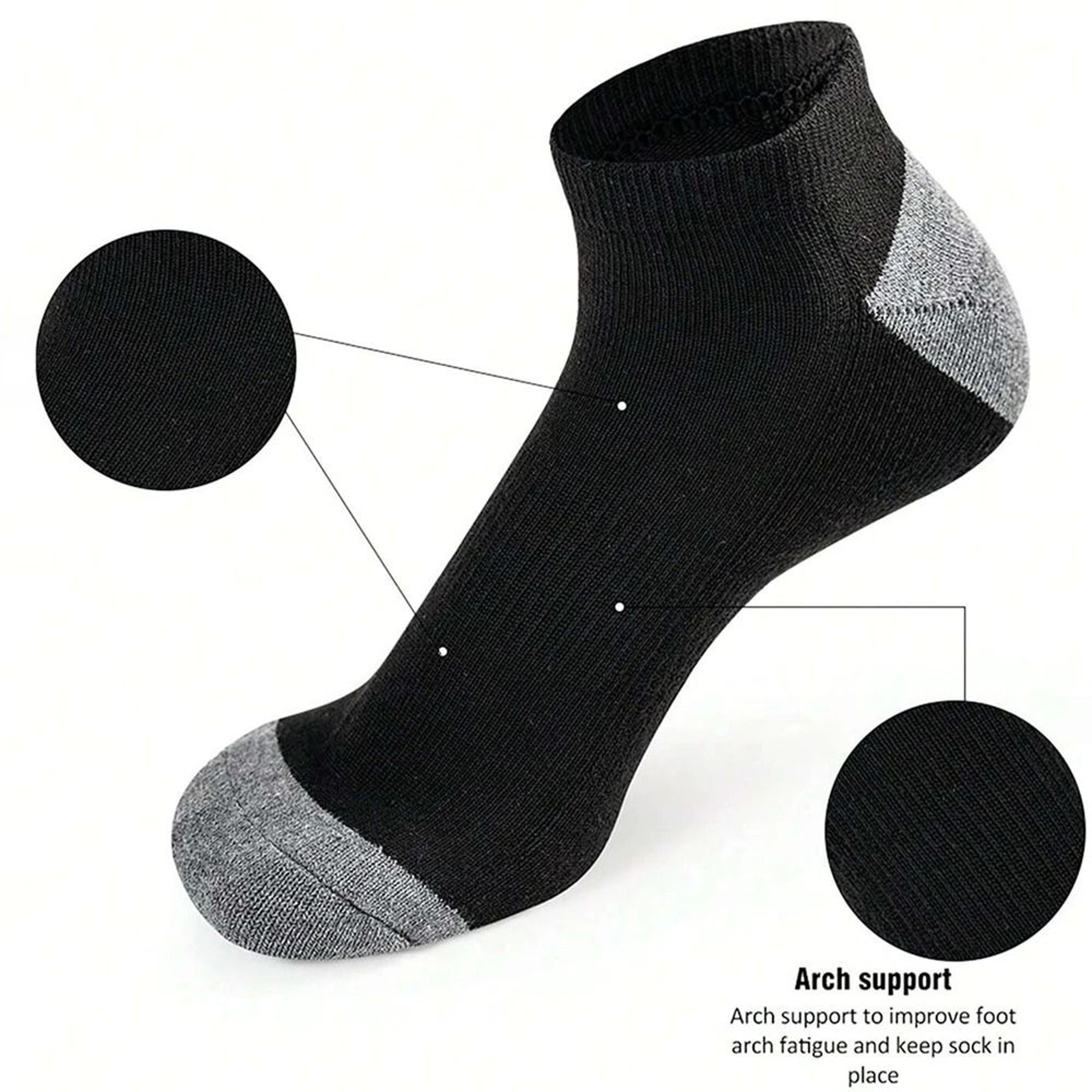 Comfortable Breathable Low Cut Socks 10 Pairs Sweat Absorbing Odor Resistant 5