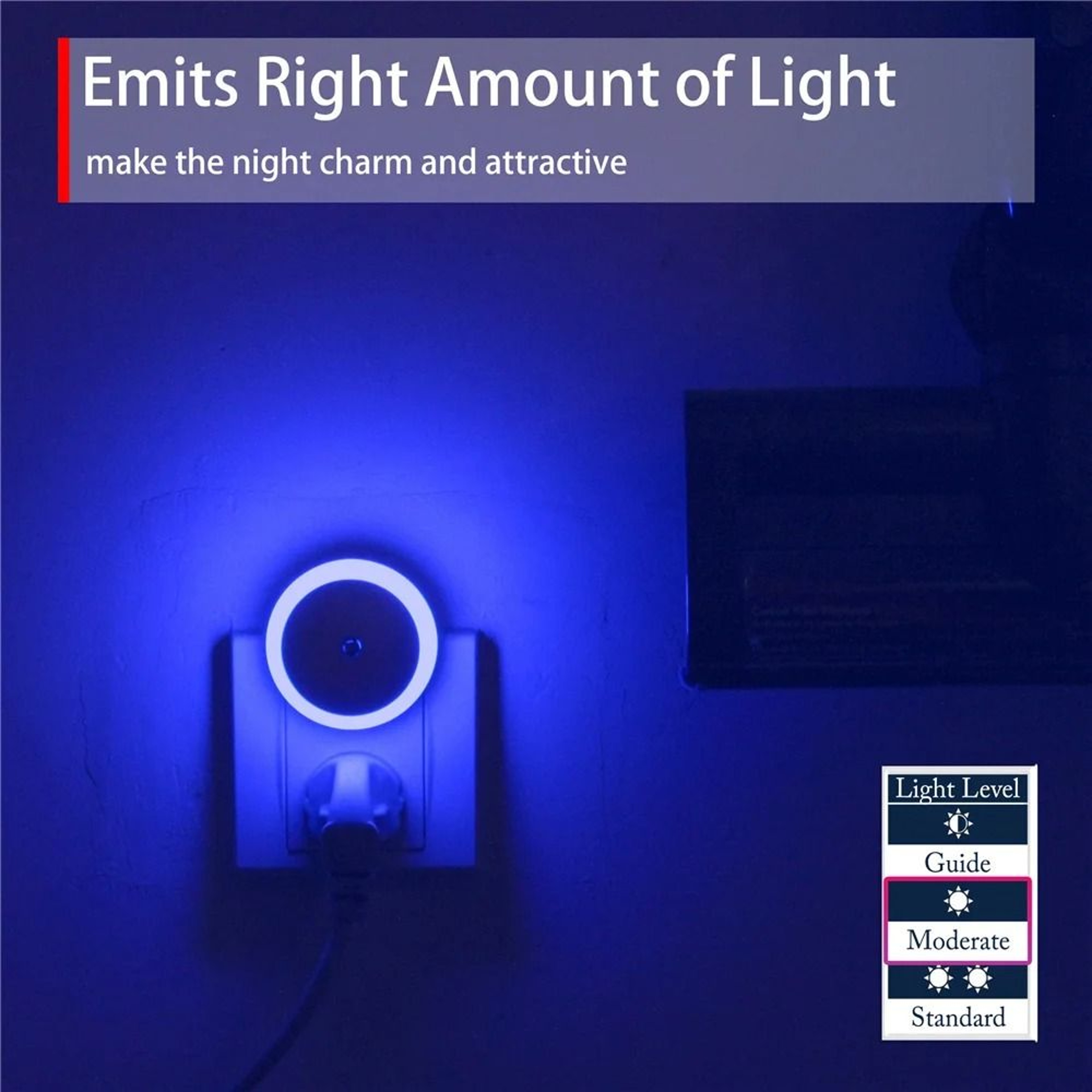 Plug In LED Night Light Dusk To Dawn Smart Sensor For Bathroom Hallway Bedroom 2
