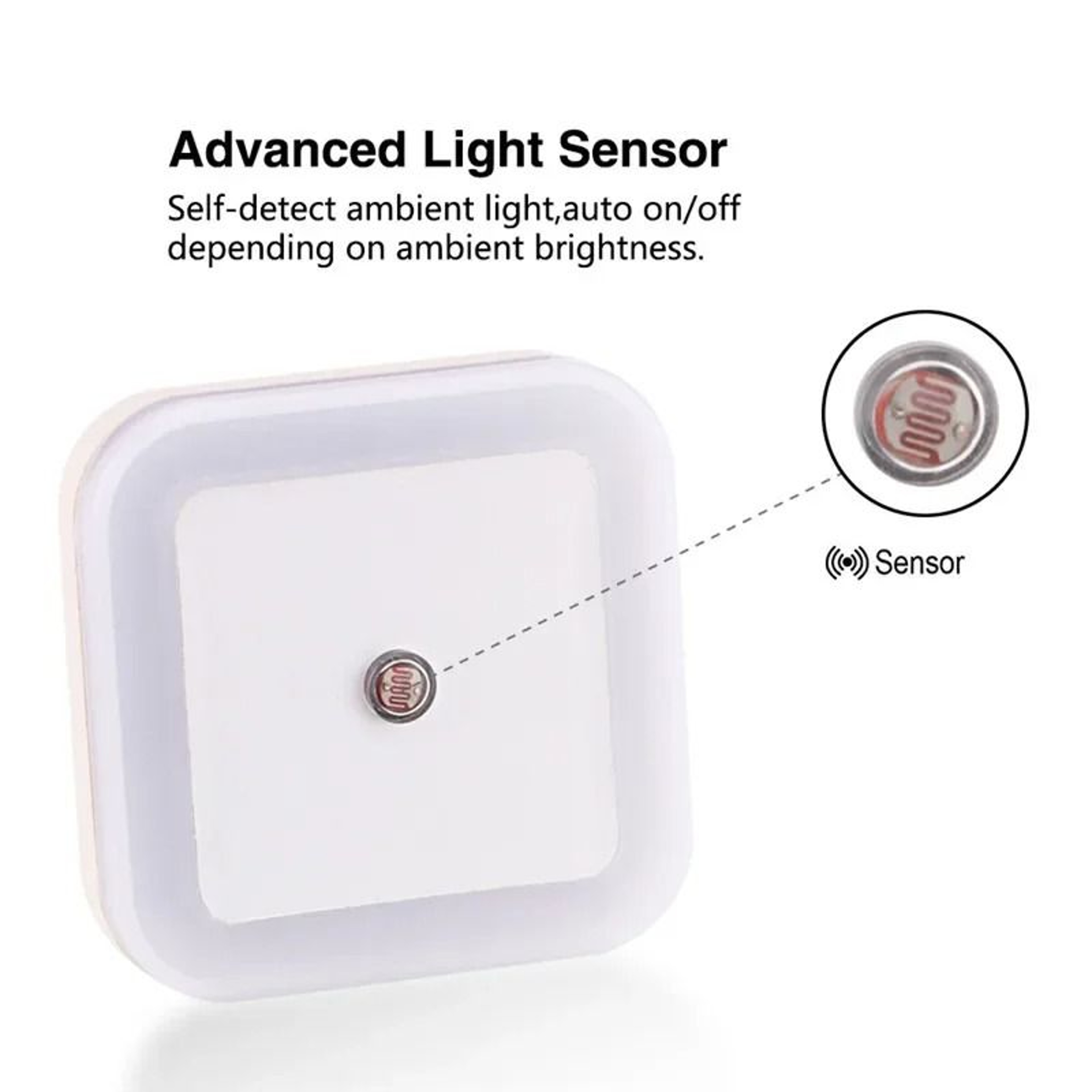 LED Wireless Sensor Night Light Mini Square Plug In Wall Lamp For Children Room 3
