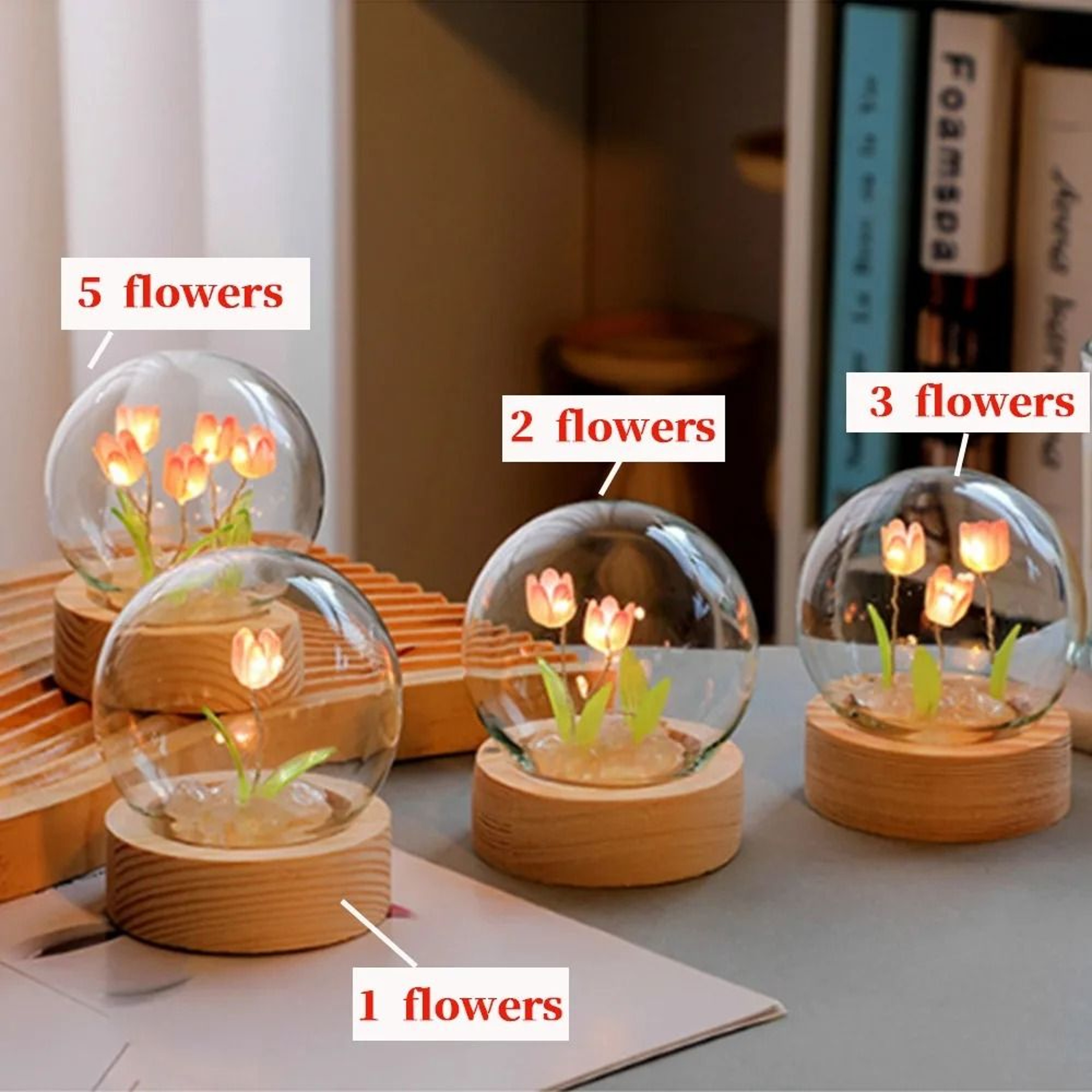 Tulip Night Light LED Floral Lamp For Bedroom Gift 3