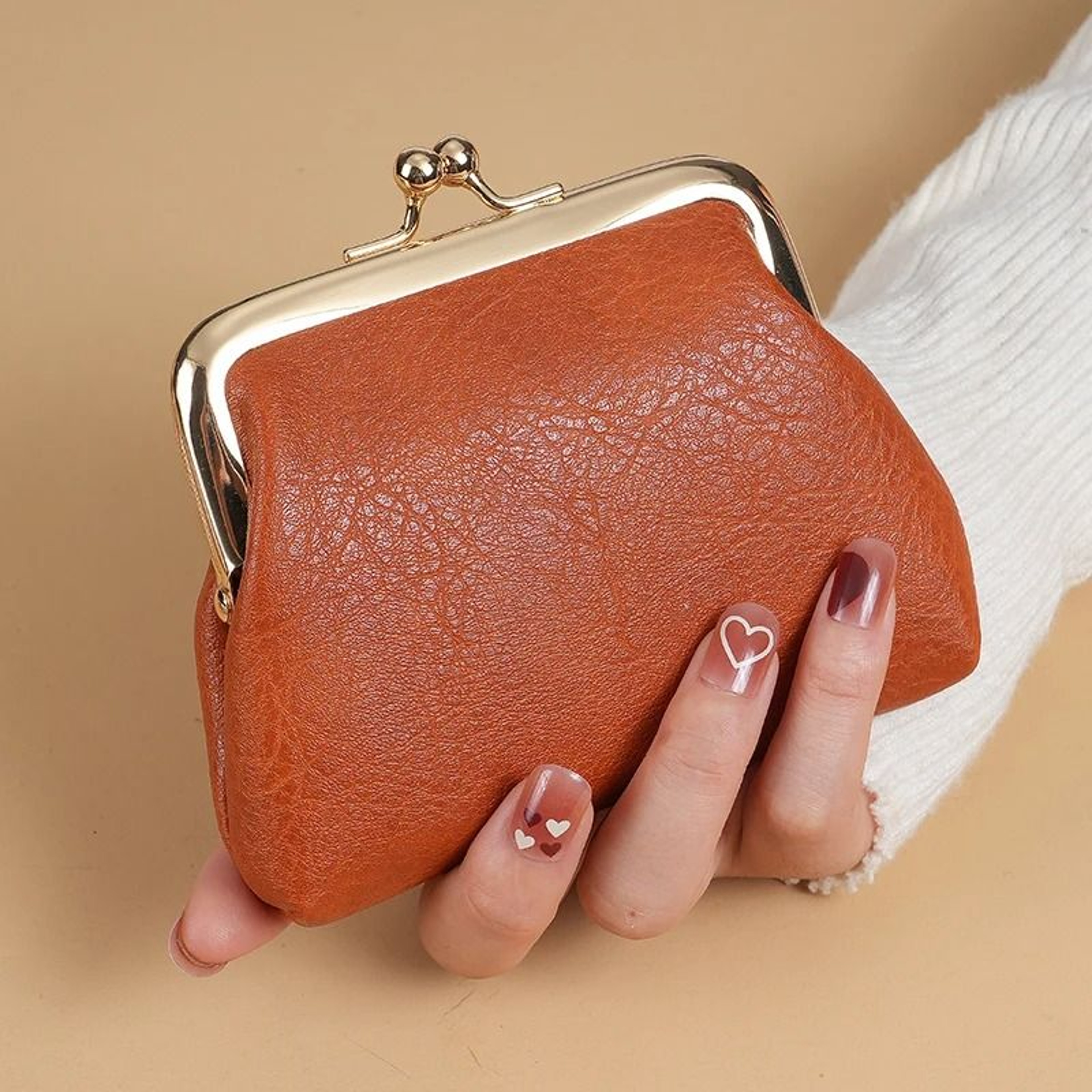 Retro Ladies Buckle Coin Purse Small Candy Color Change Purse 8