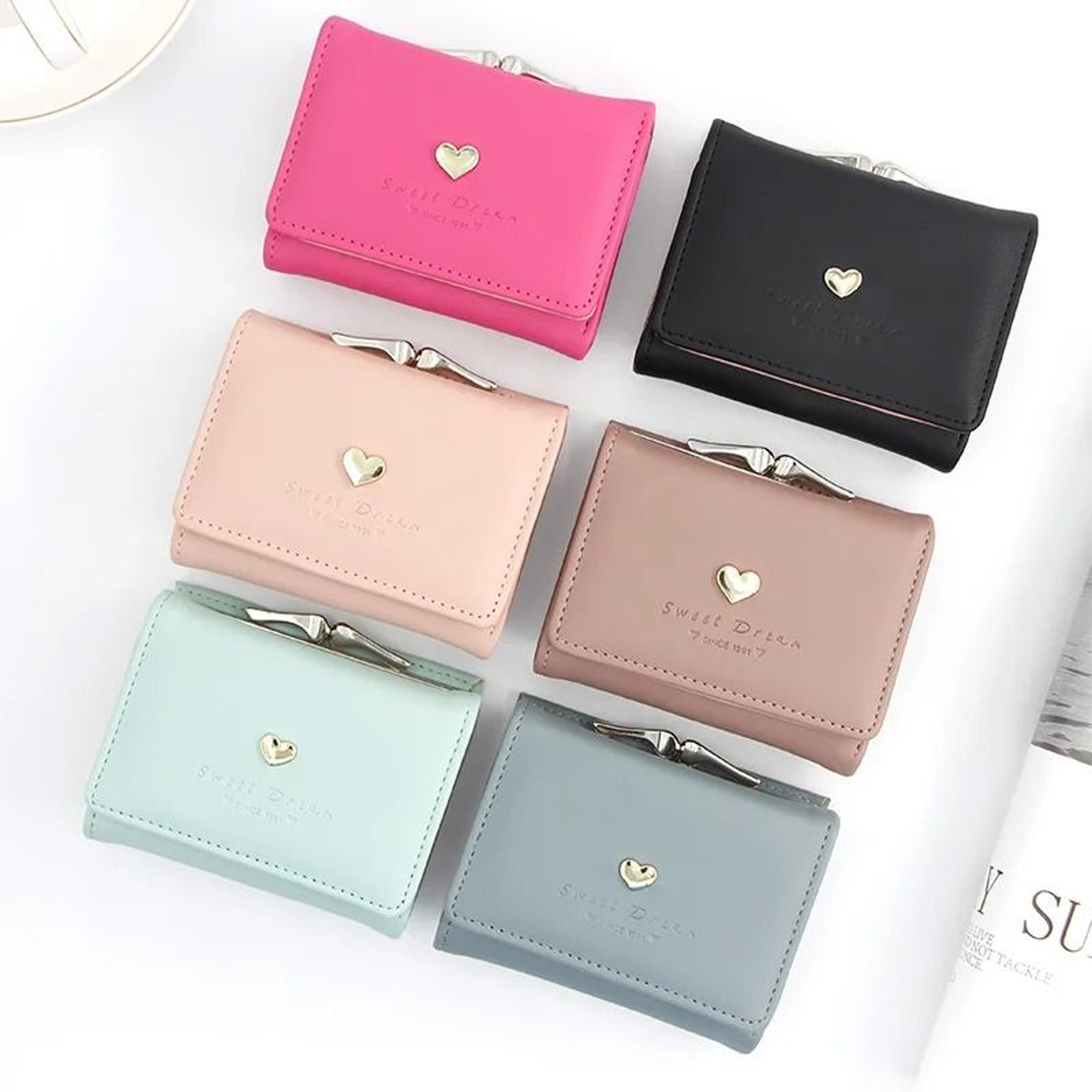 Mini Short Wallet For Women Coin Pocket Card Holder Small Purse 5