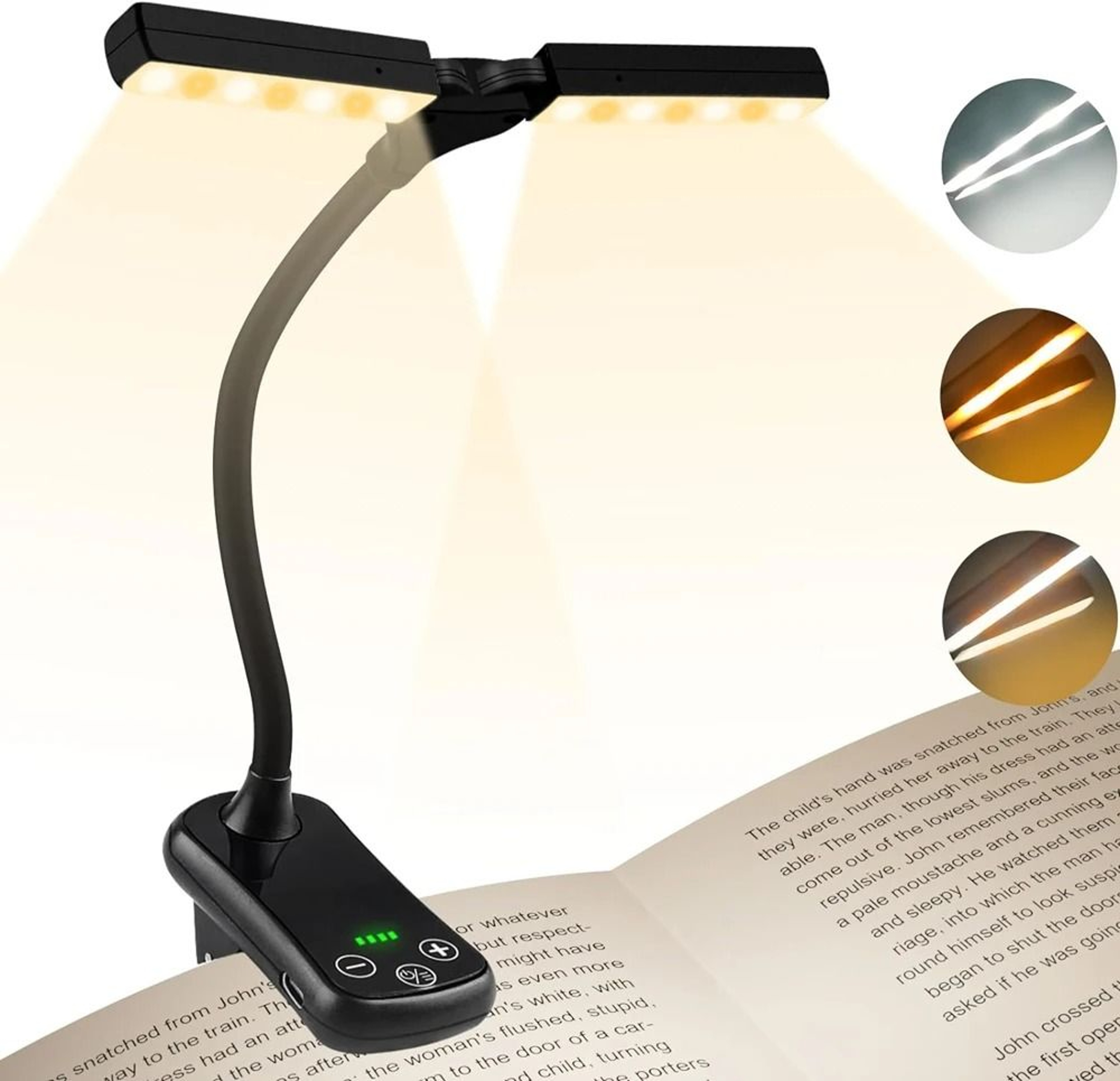Mini USB Rechargeable LED Clip On Book Light 6