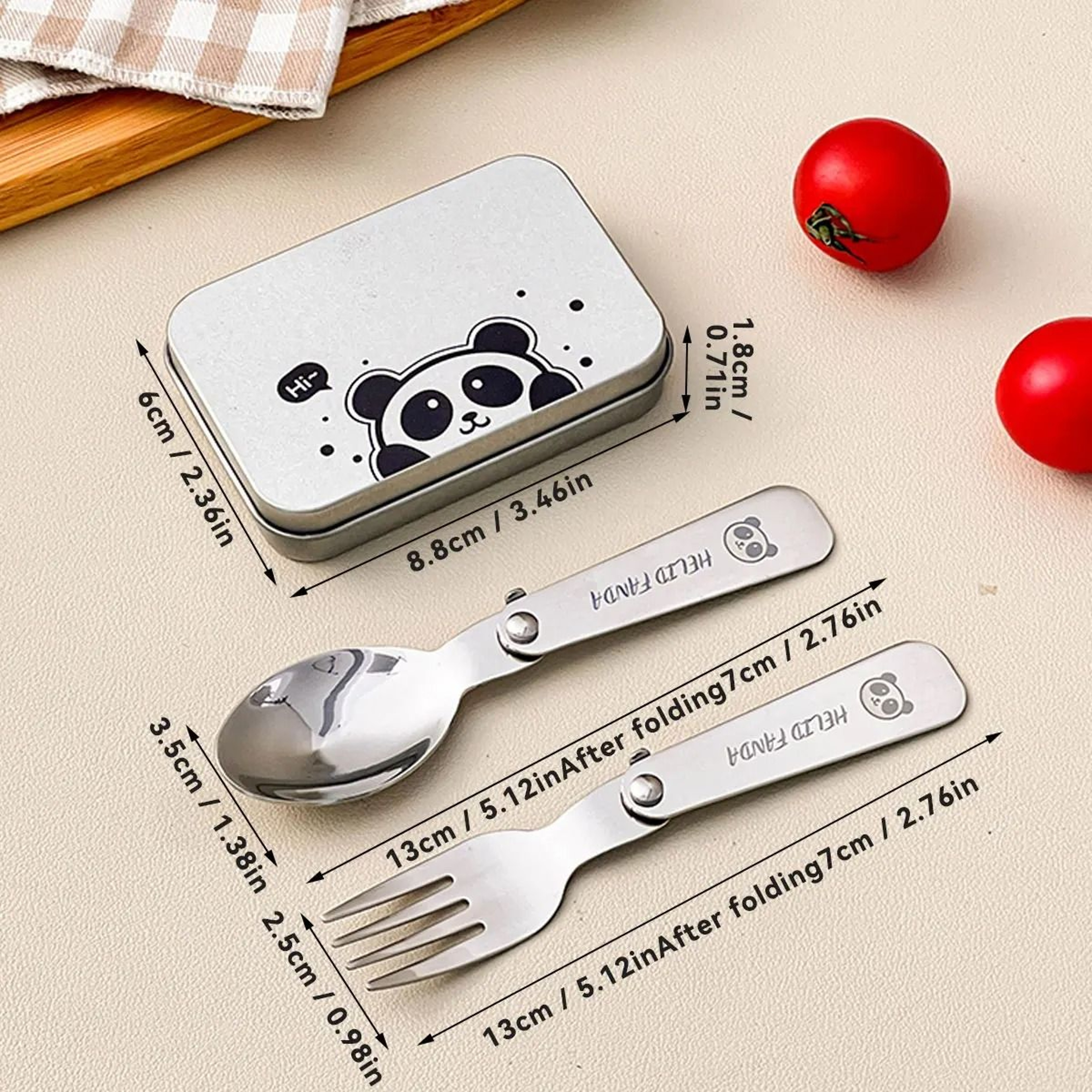 Outdoor Foldable Cutlery Set 3 Piece Stainless Steel With Storage Box 8