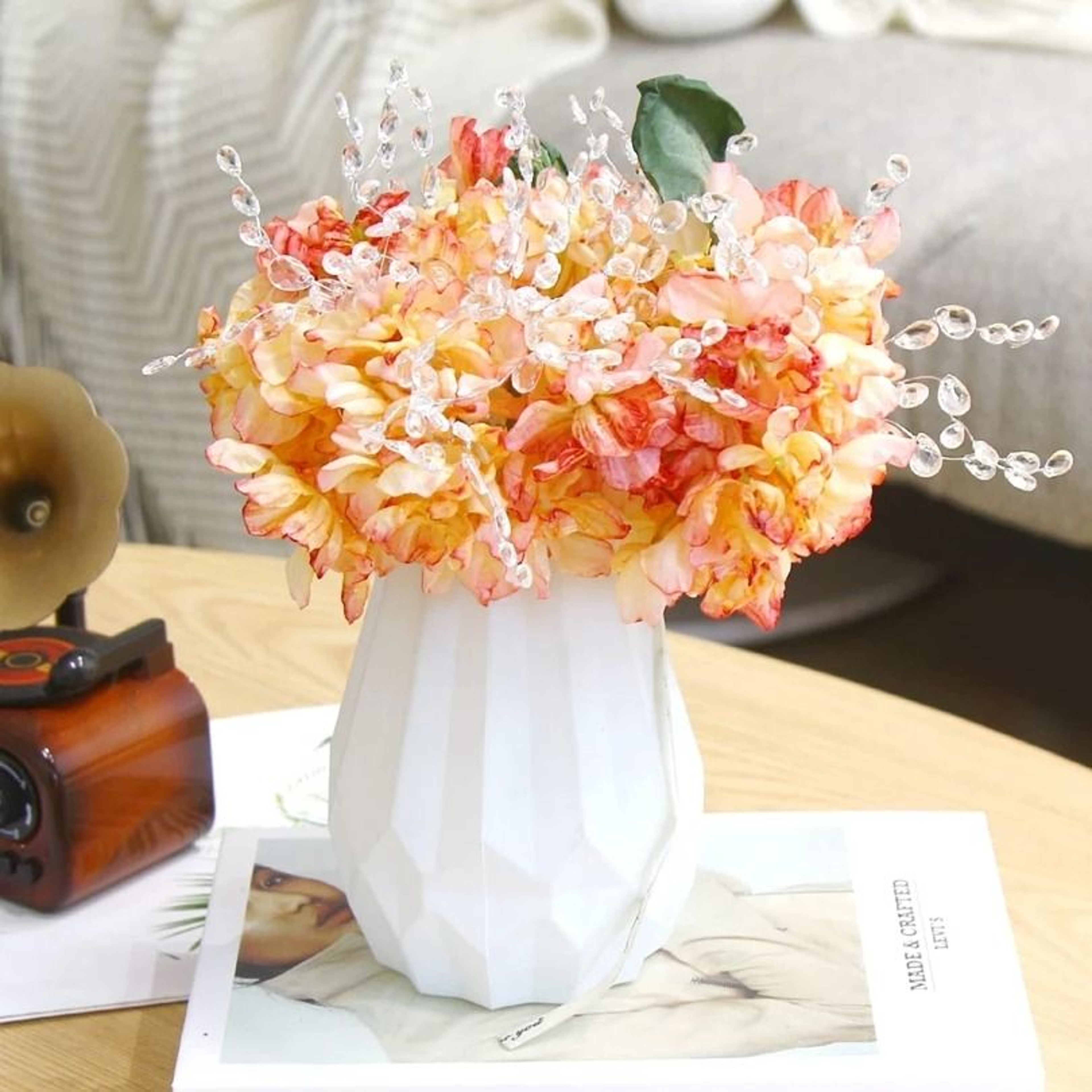Artificial White Crystal Acrylic Water Droplet Decorative Accessory 2
