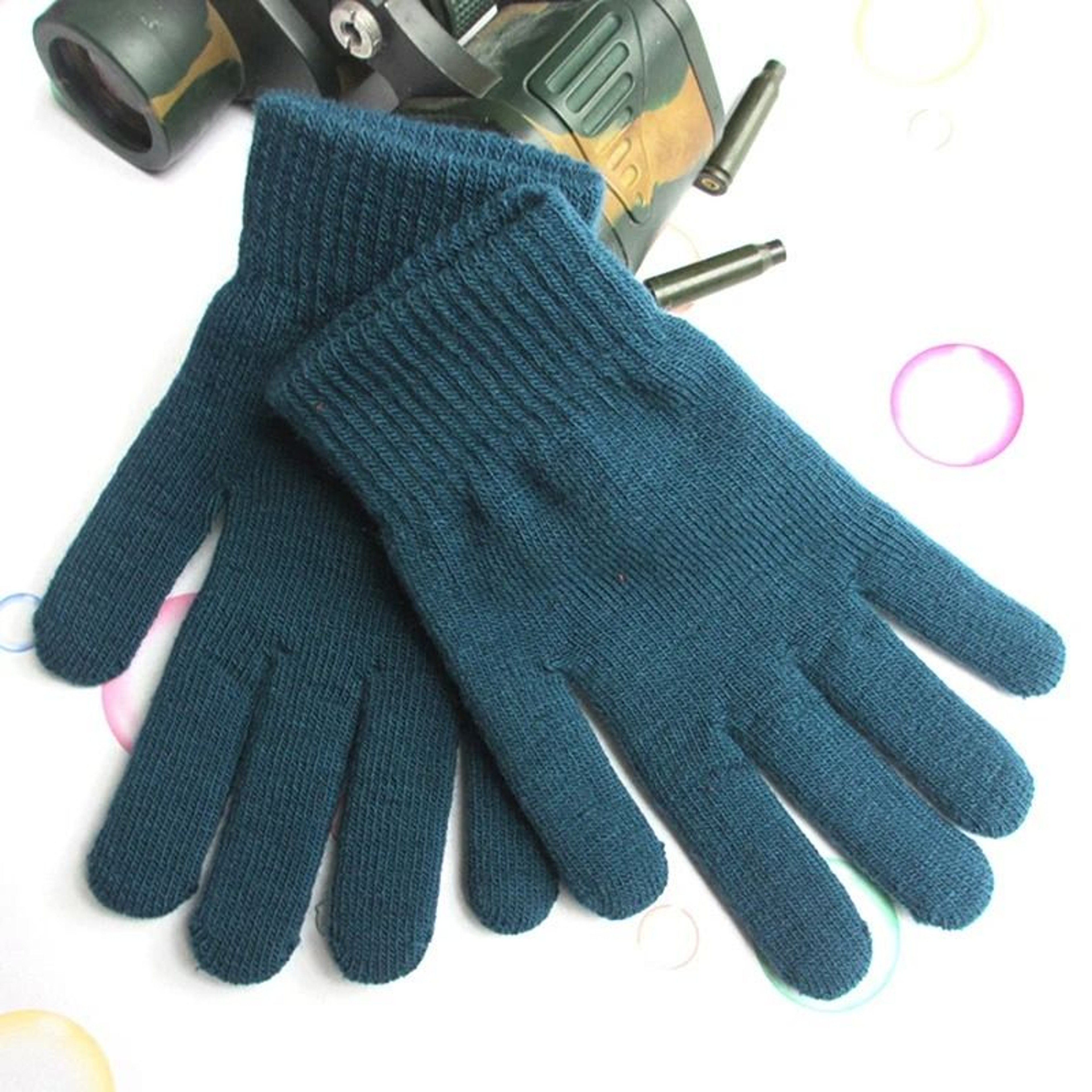 Women Knitted Solid Hand Warmer Gloves Thicken Lining Autumn Winter 4