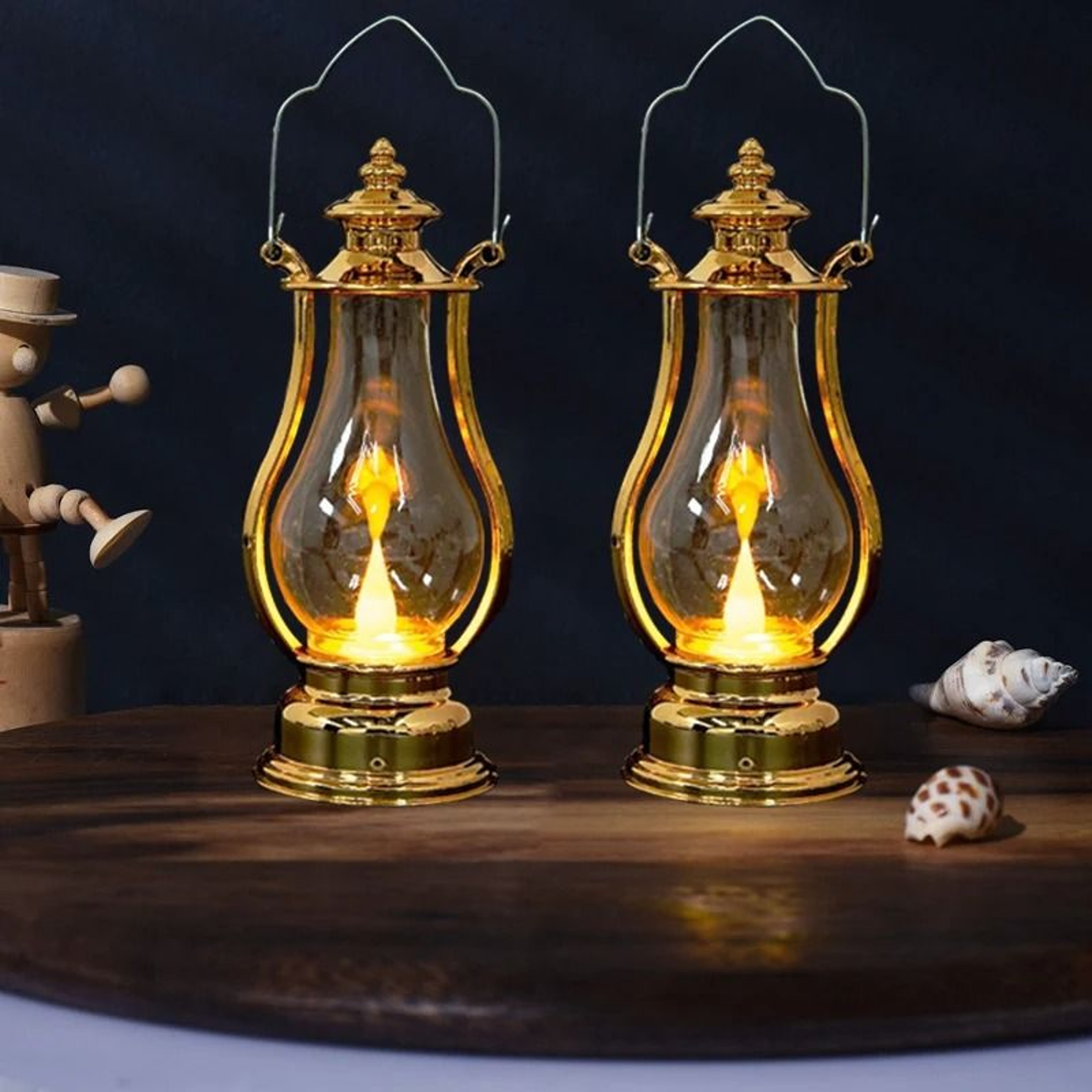 LED Retro Small Oil Lamp Portable Wind Light 2