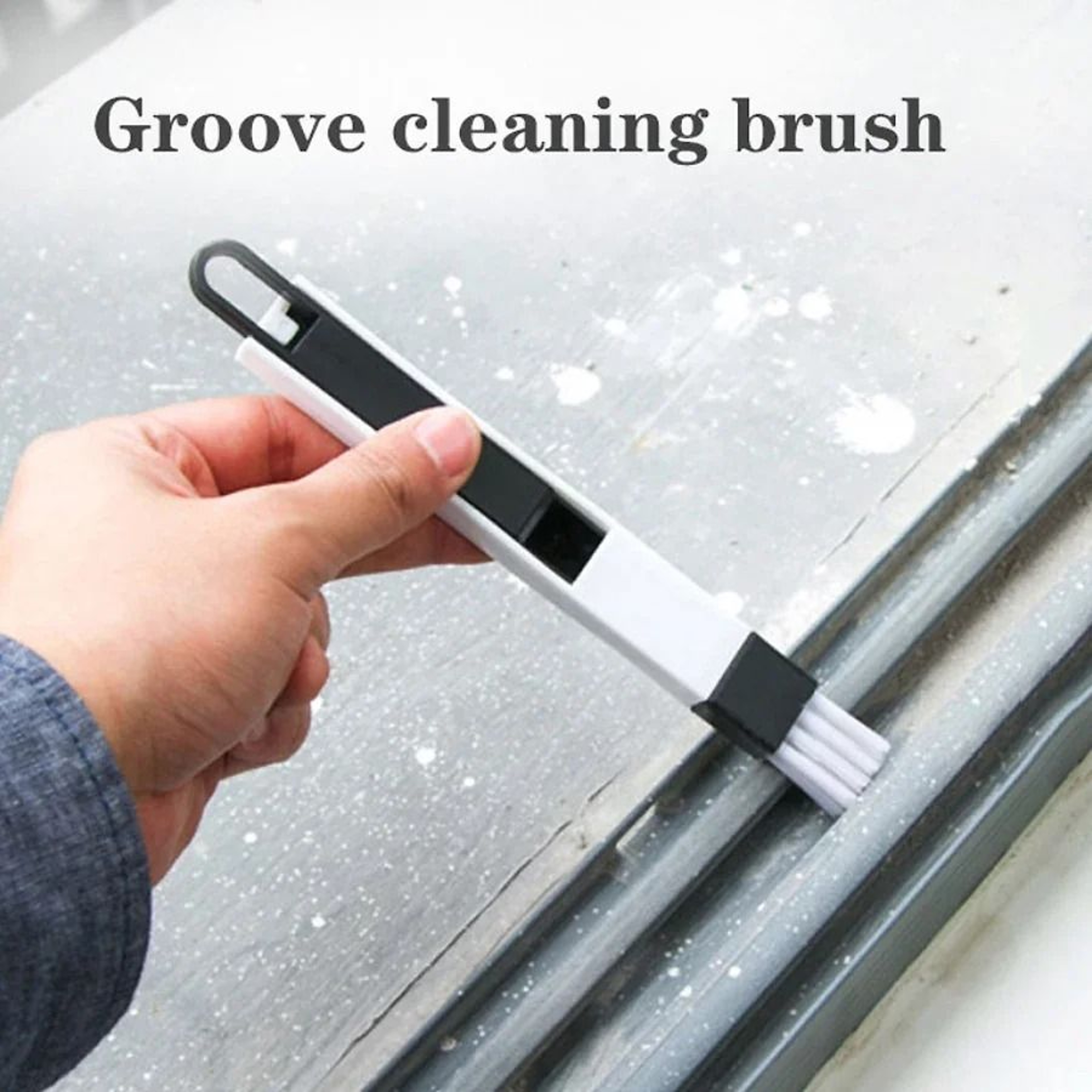 Portable Two In One Cleaning Brush For Door Window Keyboard And Groove Rail 1