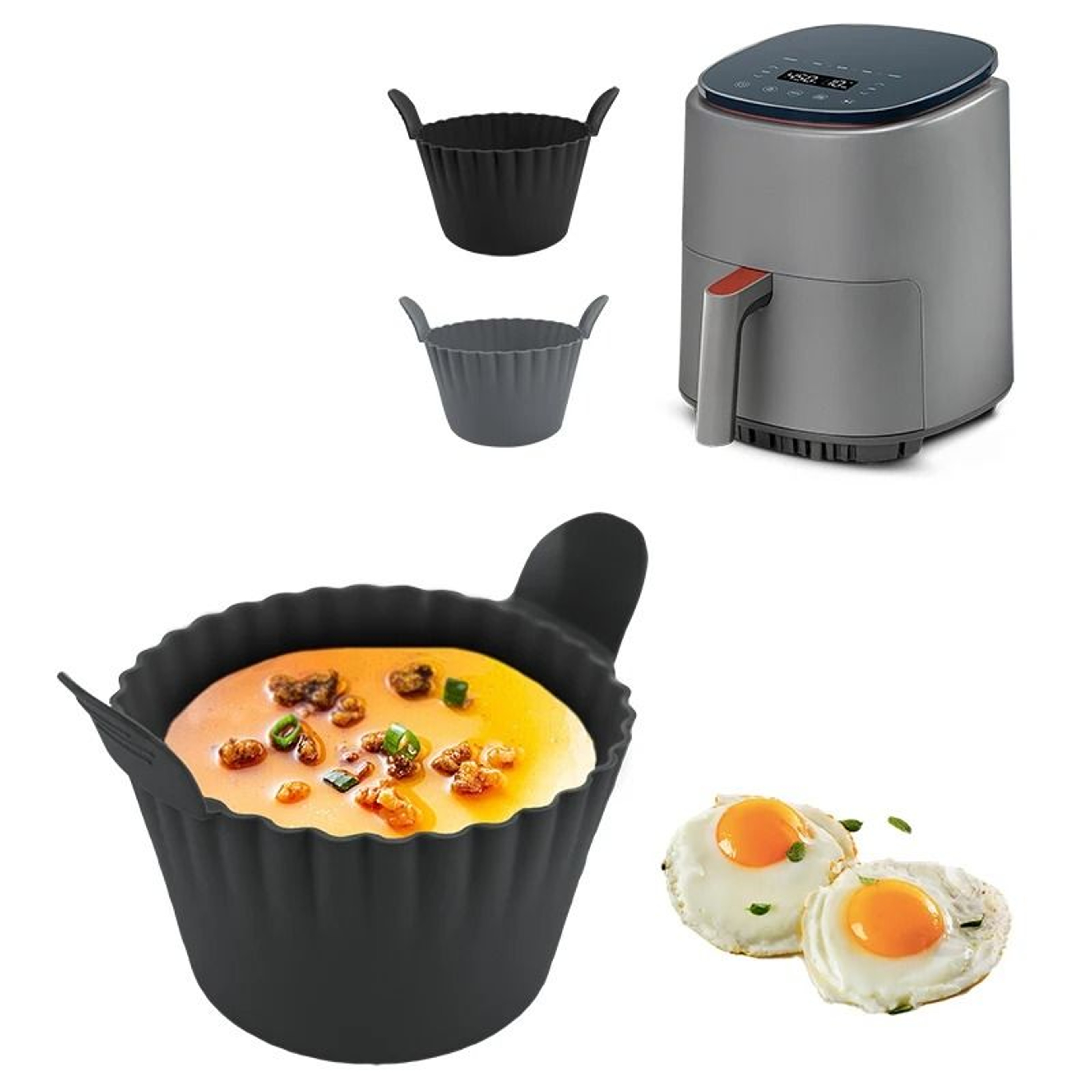Silicone Air Fryer Egg Poacher Cupcake Baking Cups Ramekins For Ovens And Air Fryers 4