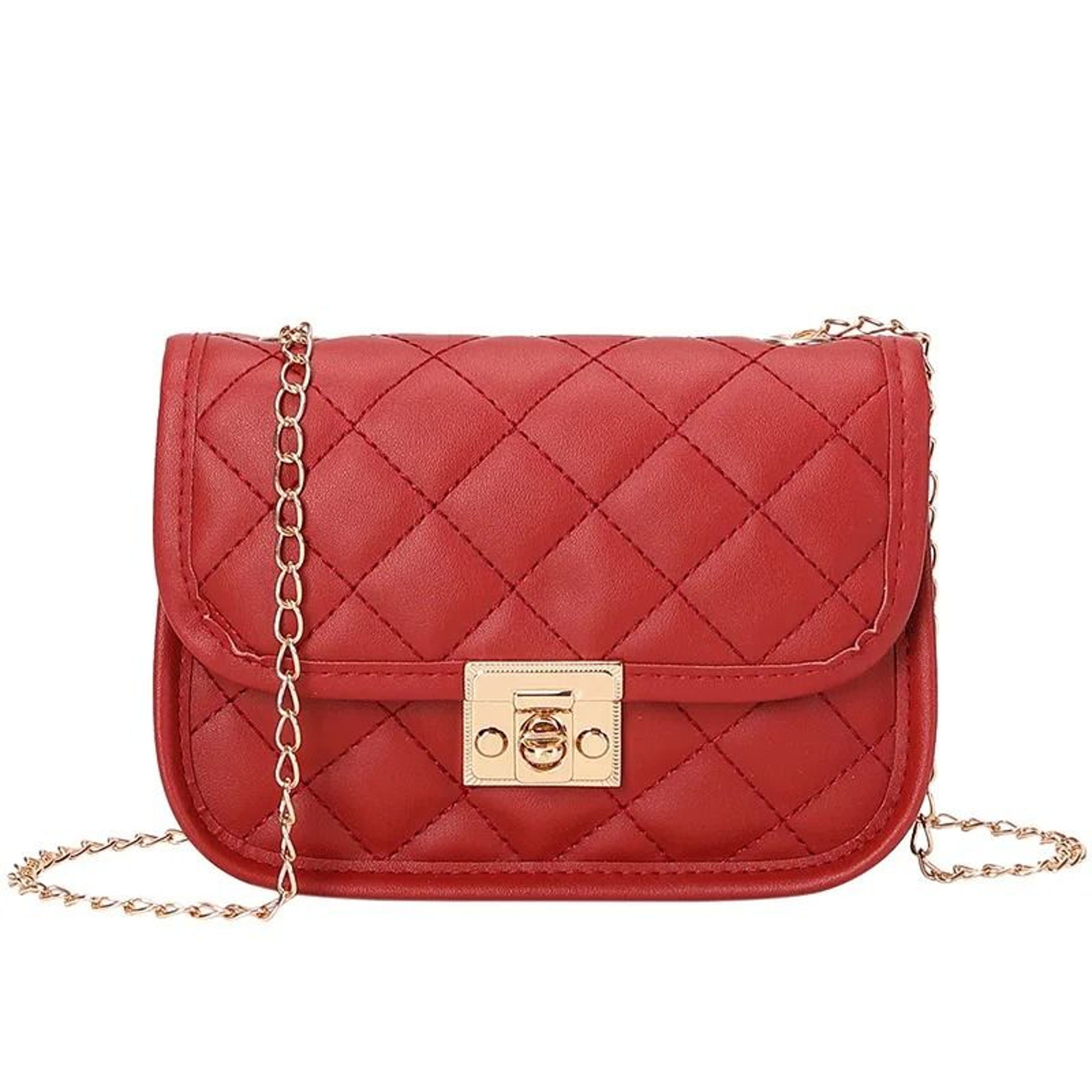 Embroidered Chain Crossbody Bag For Women Small Square Shoulder Purse 9