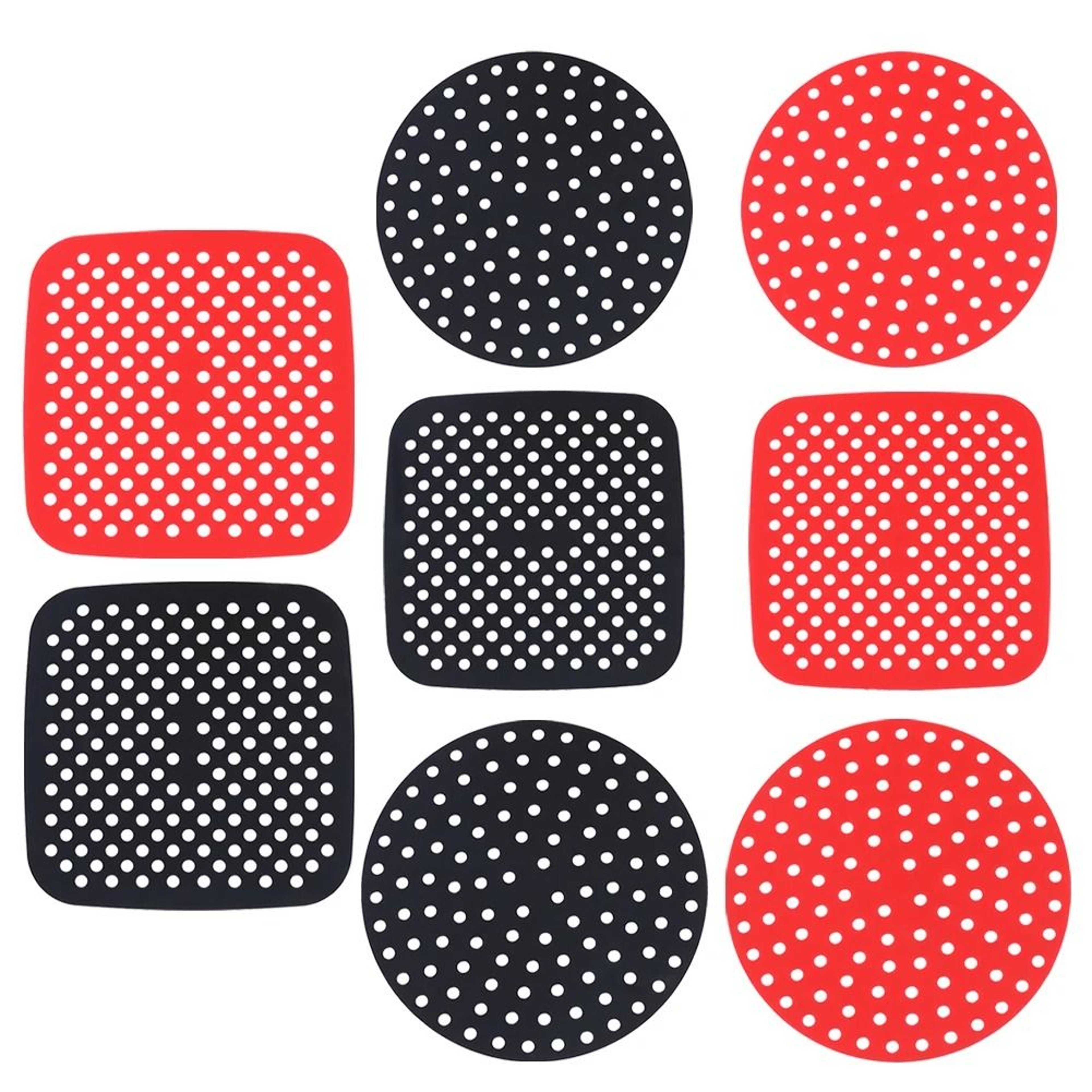 Air Fryer Silicone Liner Mat Reusable Non Stick Baking Mat Round Square Kitchen Accessory 5