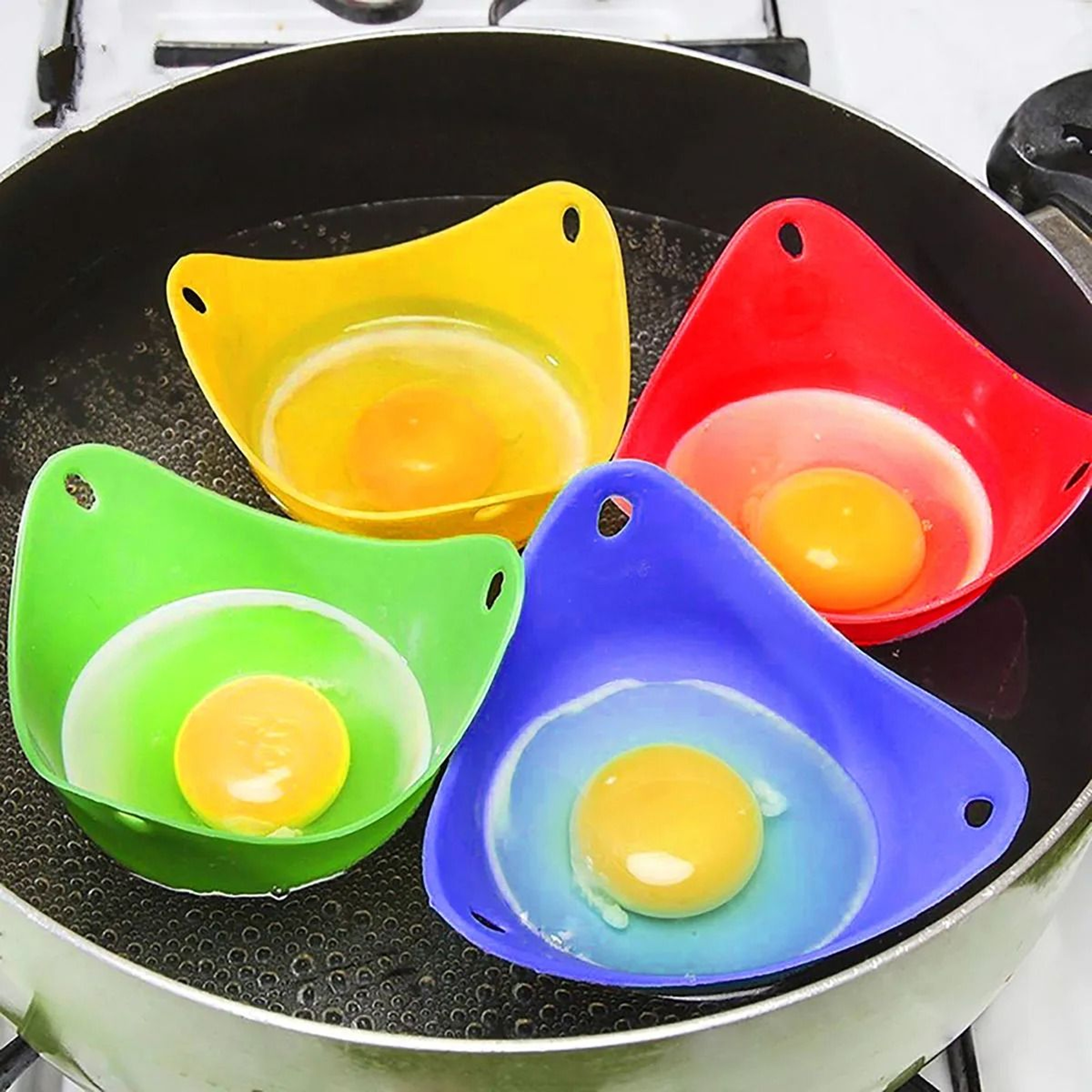 Silicone Egg Poacher Cups Egg Boiler Mold For Microwave Air Fryer Stovetop Cooking 0