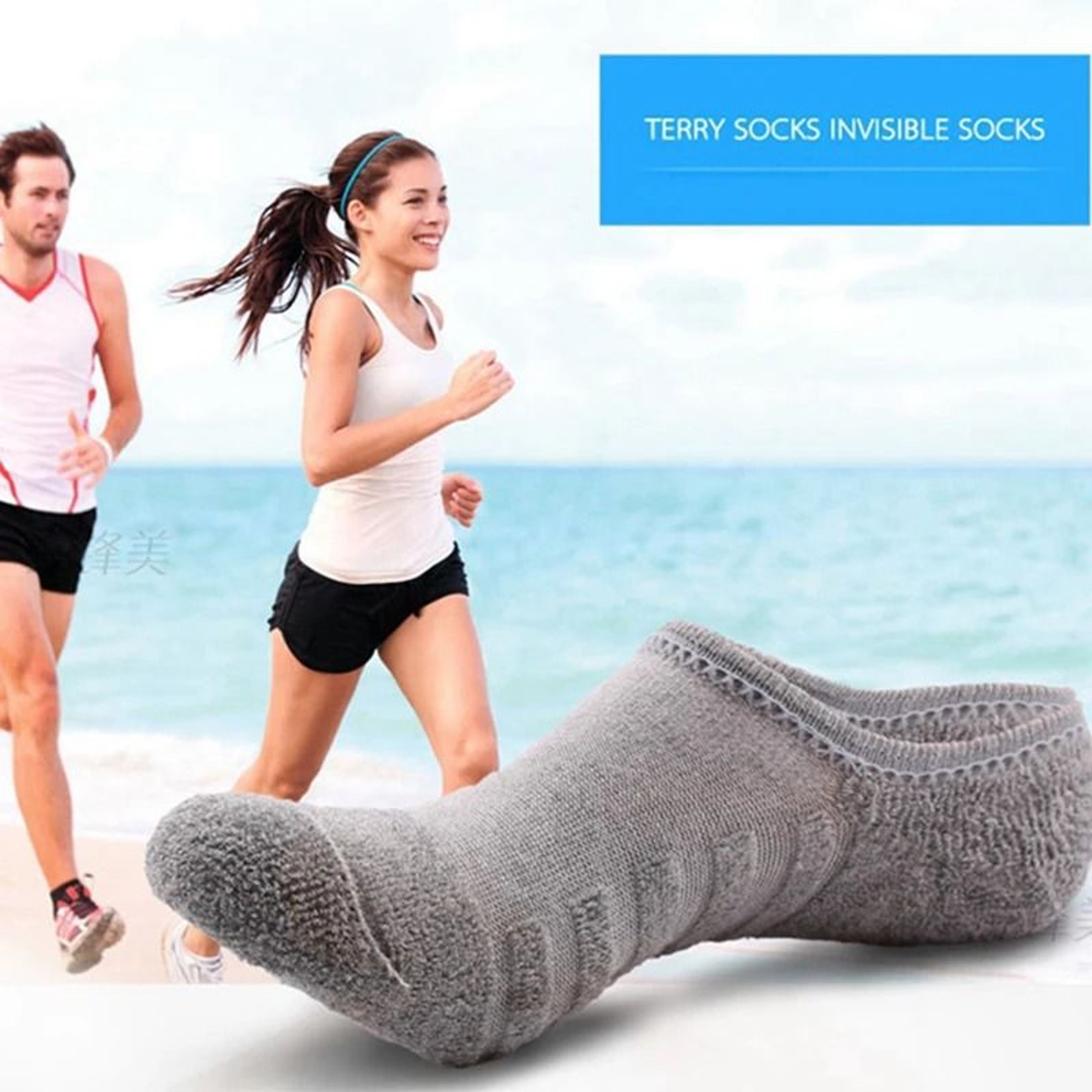 Mens Towel Bottom Boat Socks 5Pair Pack  Cotton Sport Invisible AntiSlip 1