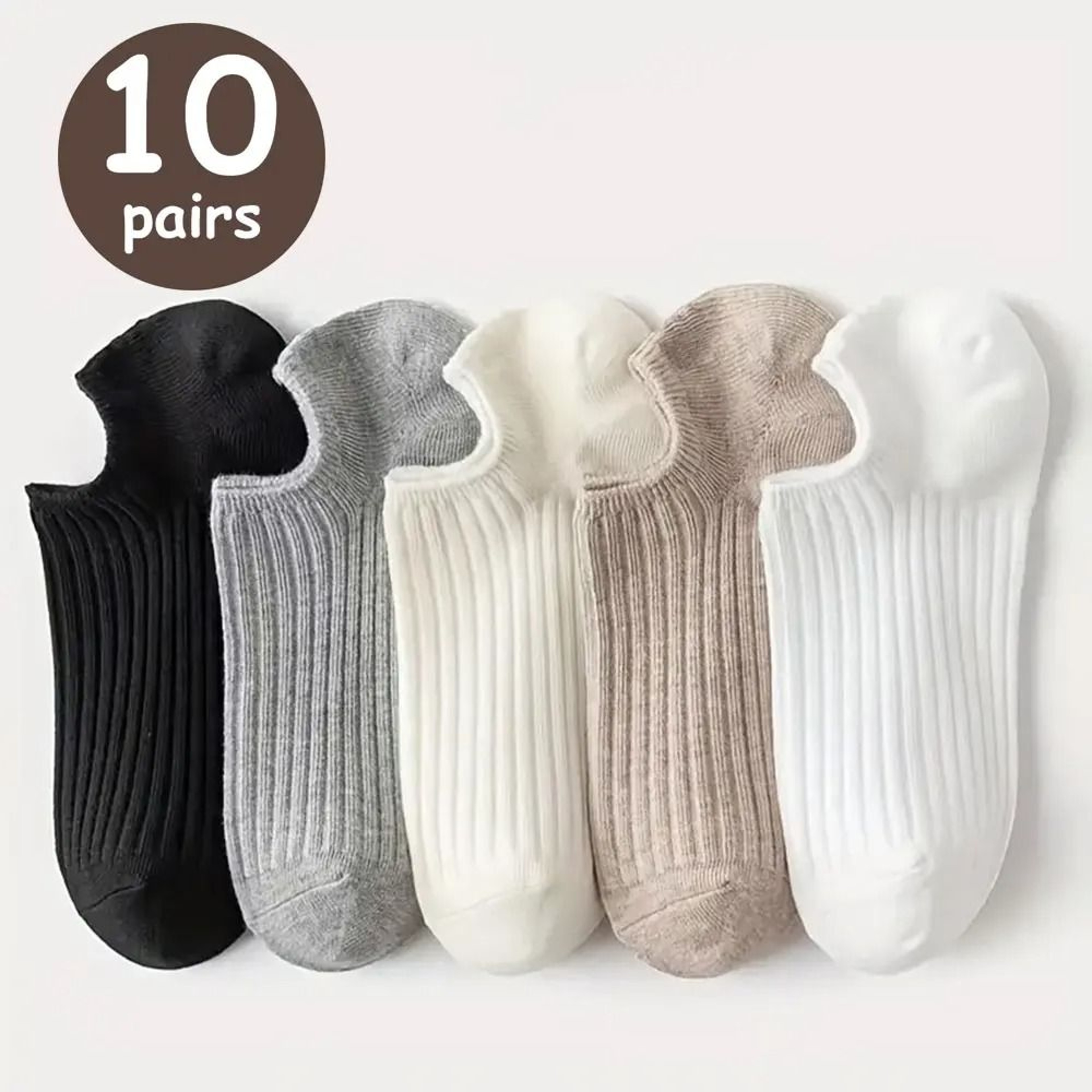 No Show Solid Boat Socks 510 Pair Pack  Unisex Breathable LowCut 6