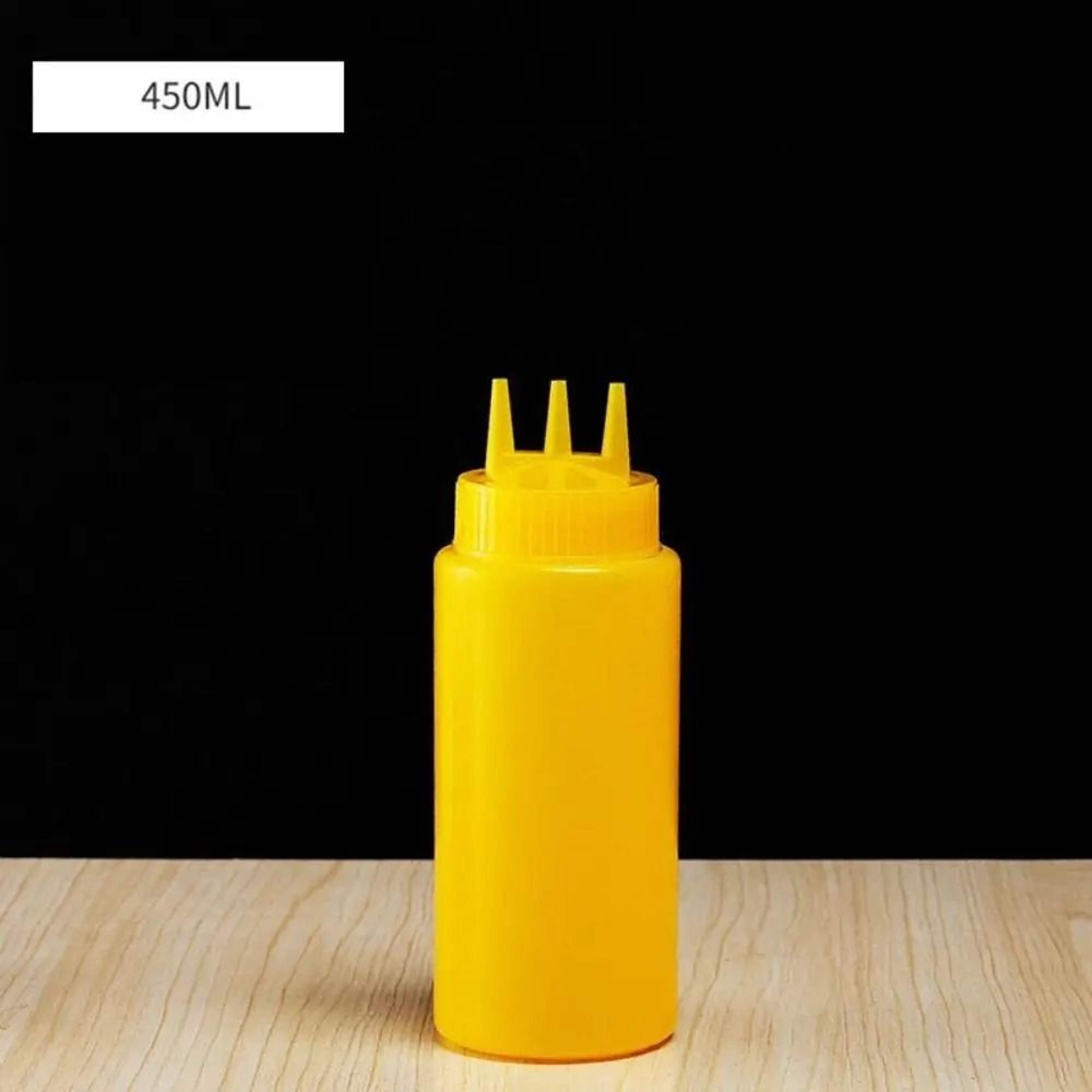 Plastic Graduated Squeeze Sauce Bottle With Three Nozzles For Condiments 11