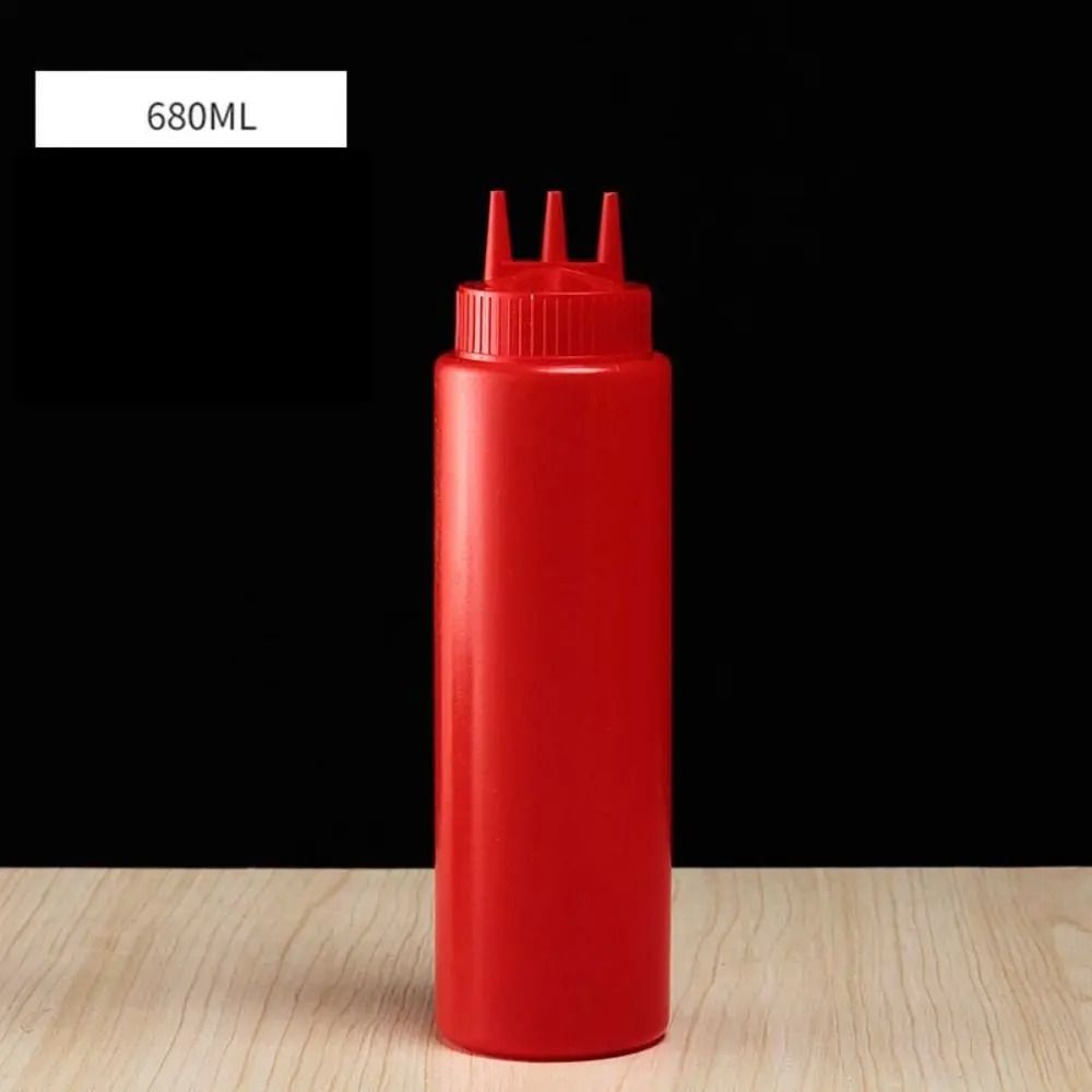 Plastic Graduated Squeeze Sauce Bottle With Three Nozzles For Condiments 13
