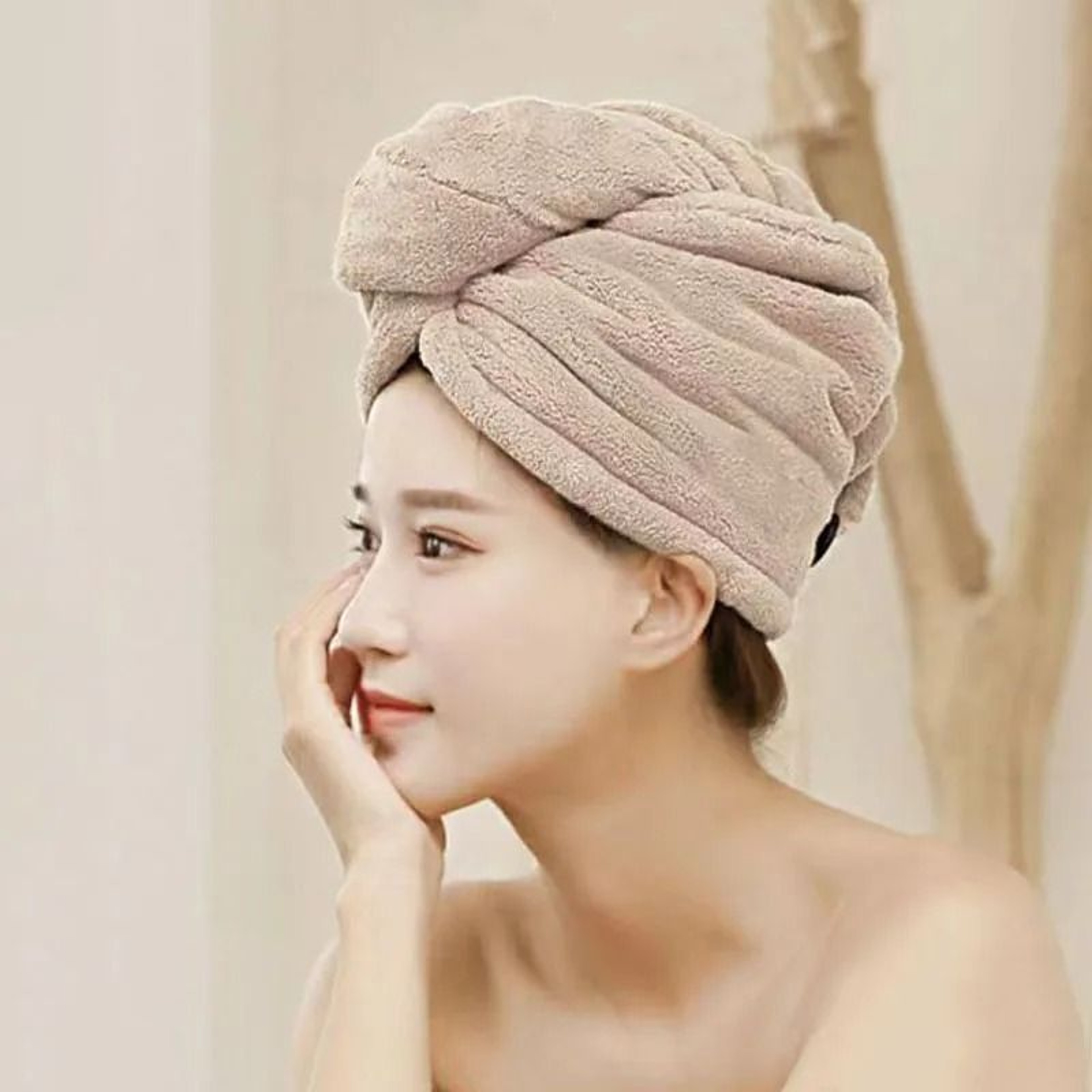 Quick Dry Microfiber Hair Towel 25x63cm Women Bath Turban Wrap 2