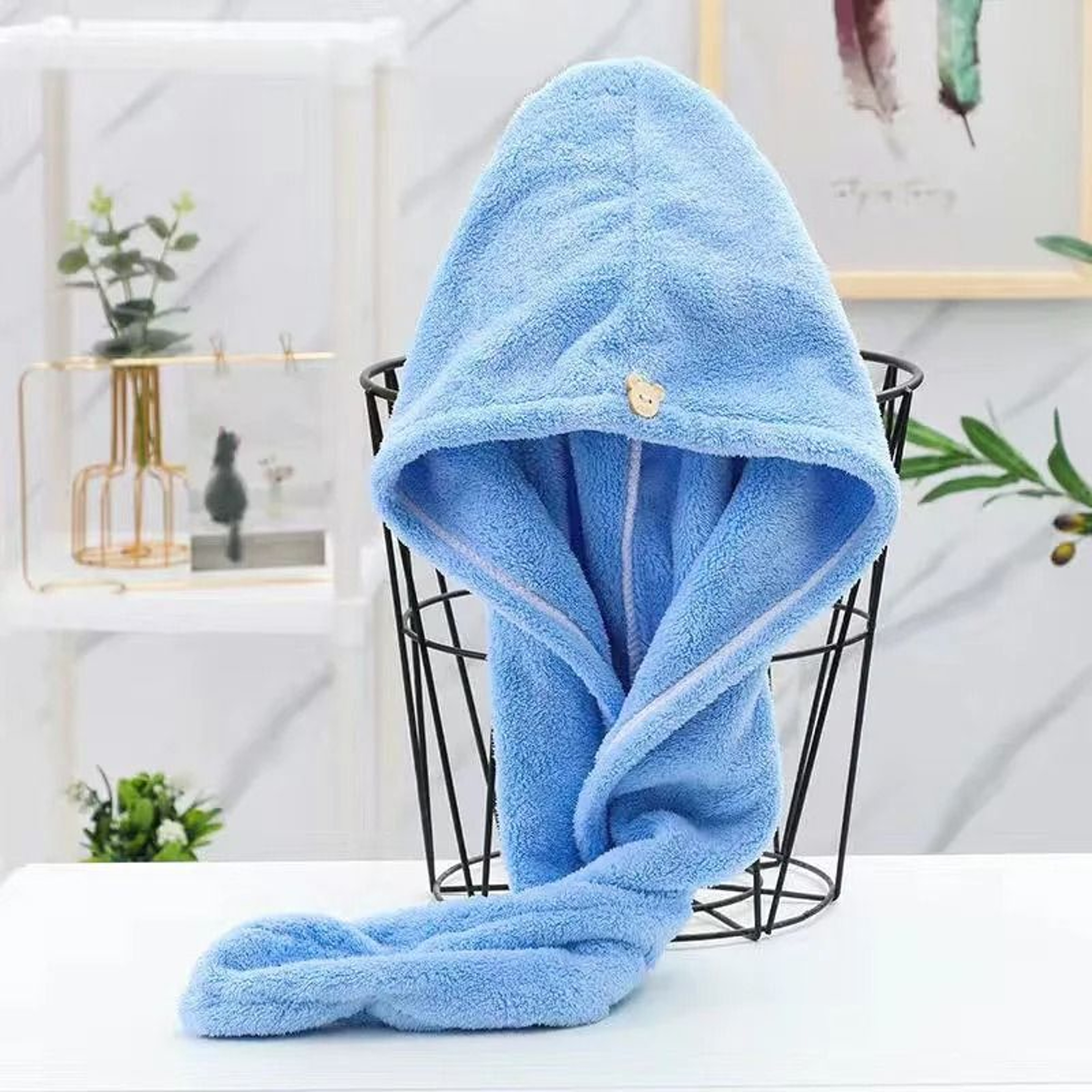 Quick Dry Microfiber Hair Towel 25x63cm Women Bath Turban Wrap 7
