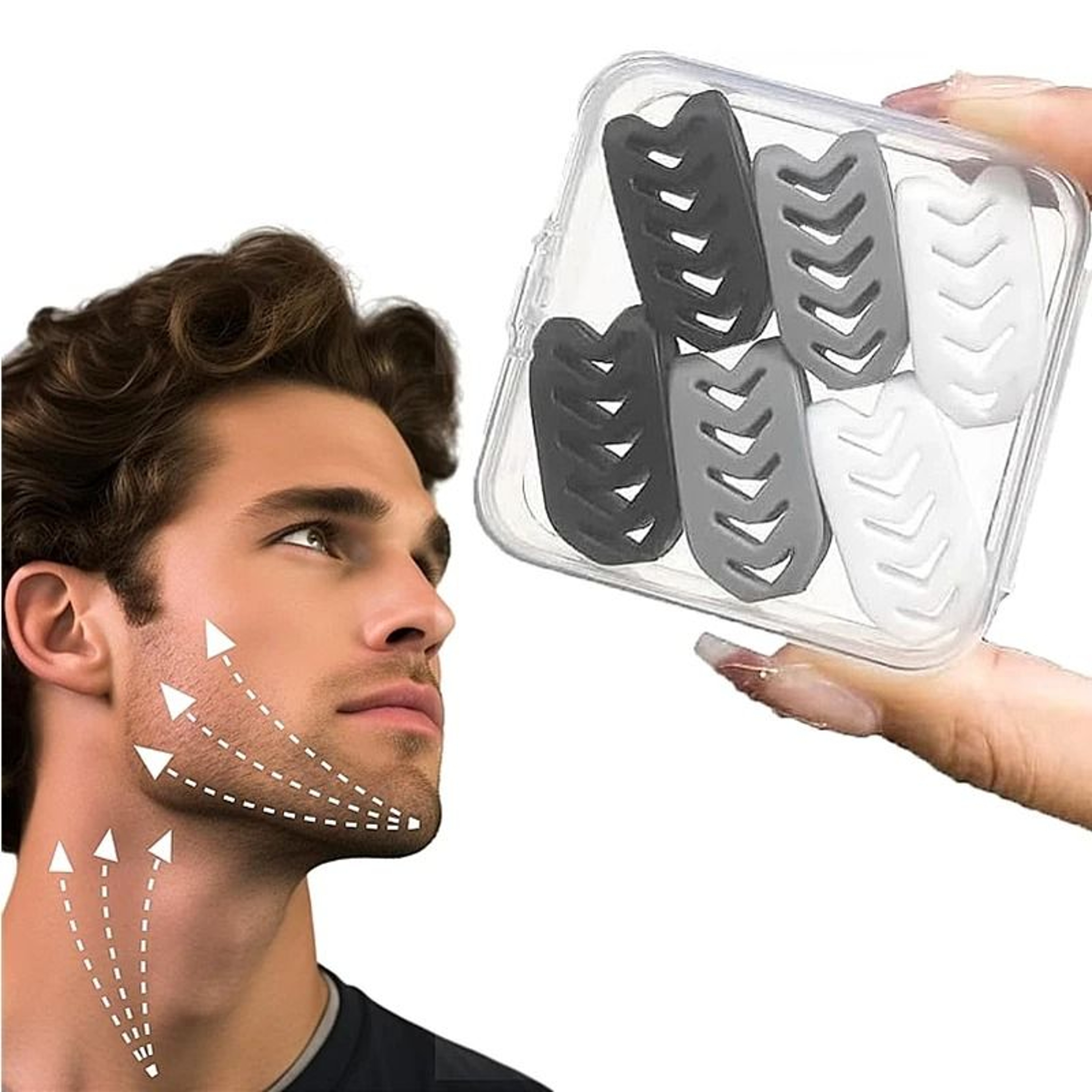 Silicone Jaw Trainer Set 6pcs With Box Face And Neck Muscle Trainer 0