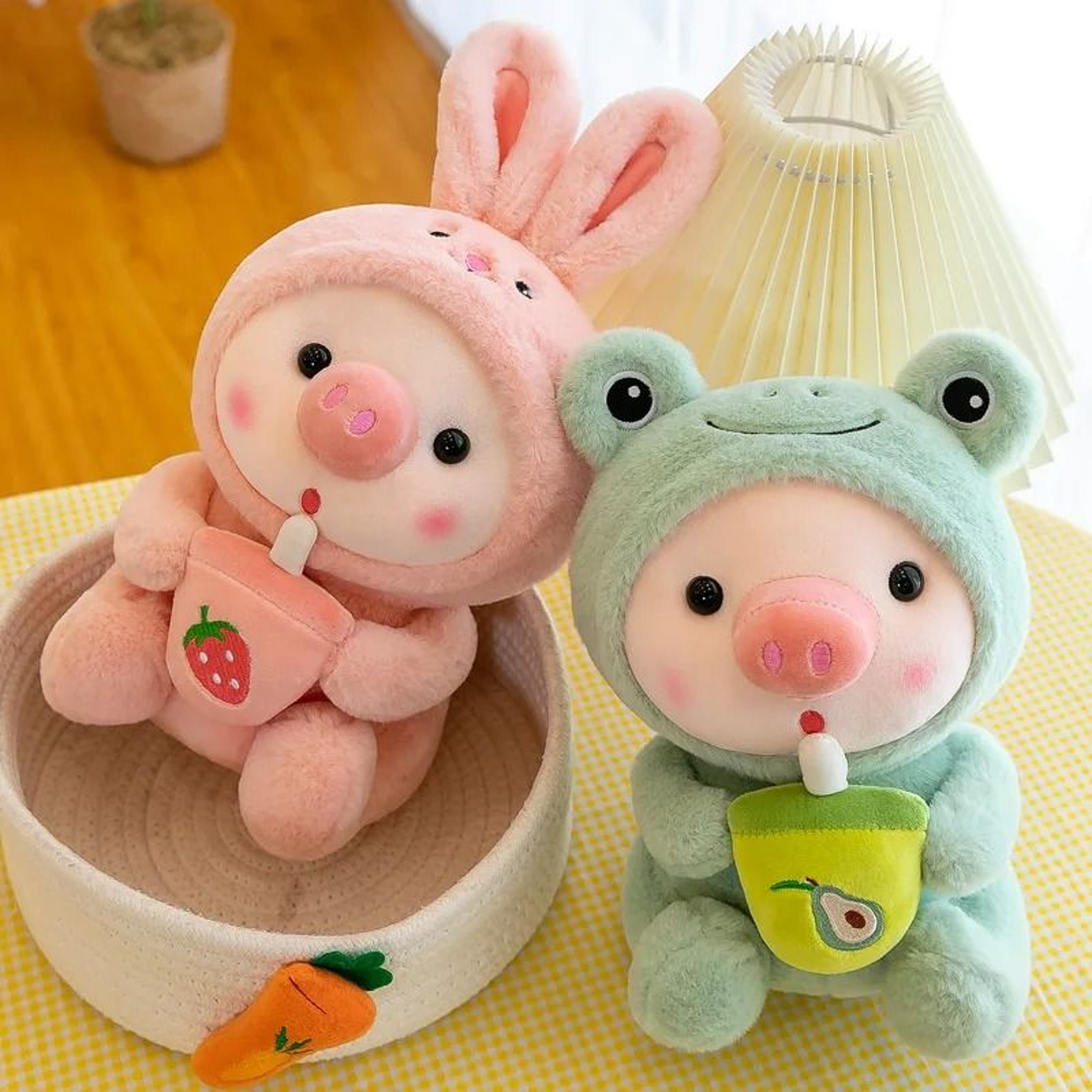 Cartoon Animal Transformation Milk Tea Pig Plush Toy 1