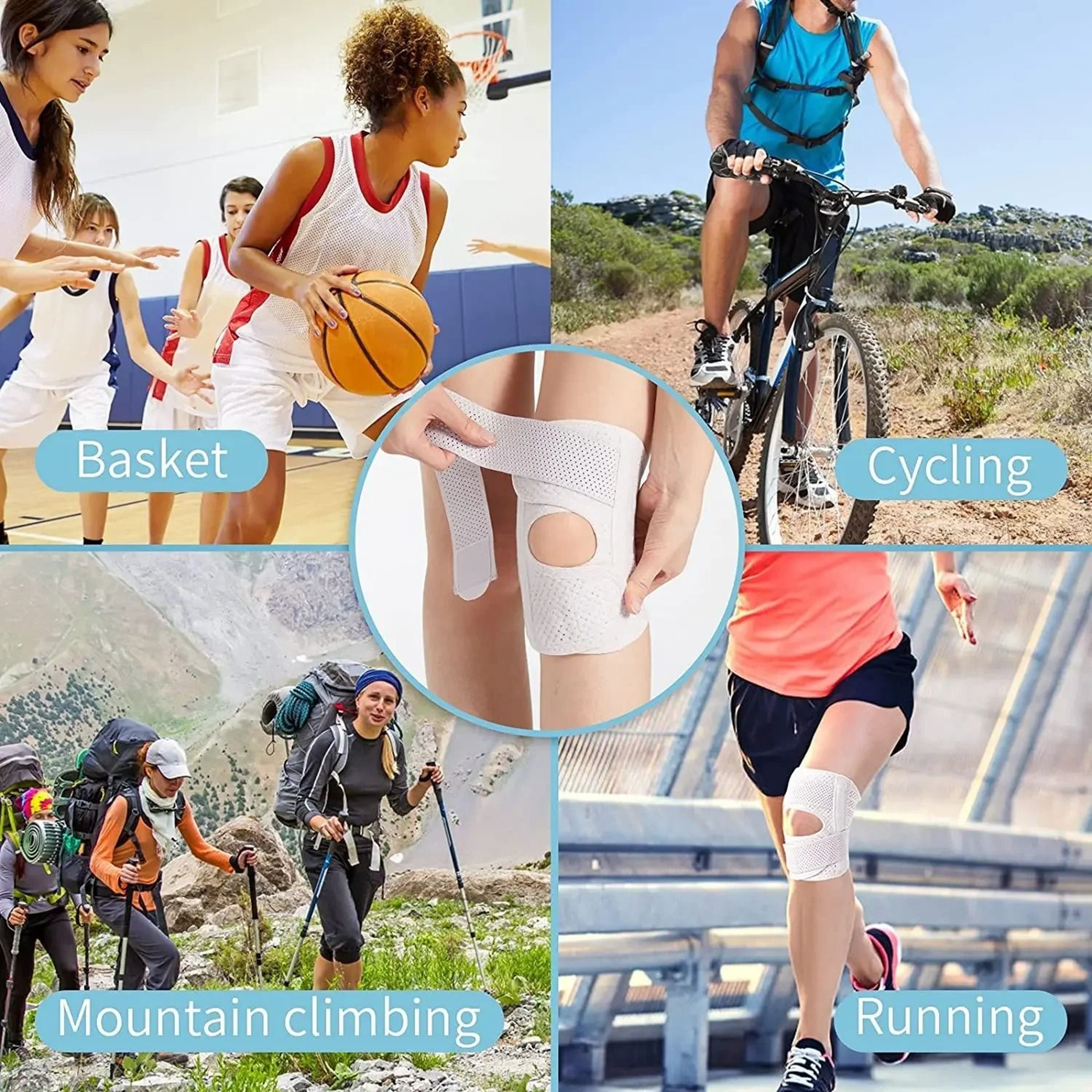 Knee Brace With Side Stabilizers Breathable Compression Support For Pain Relief 4