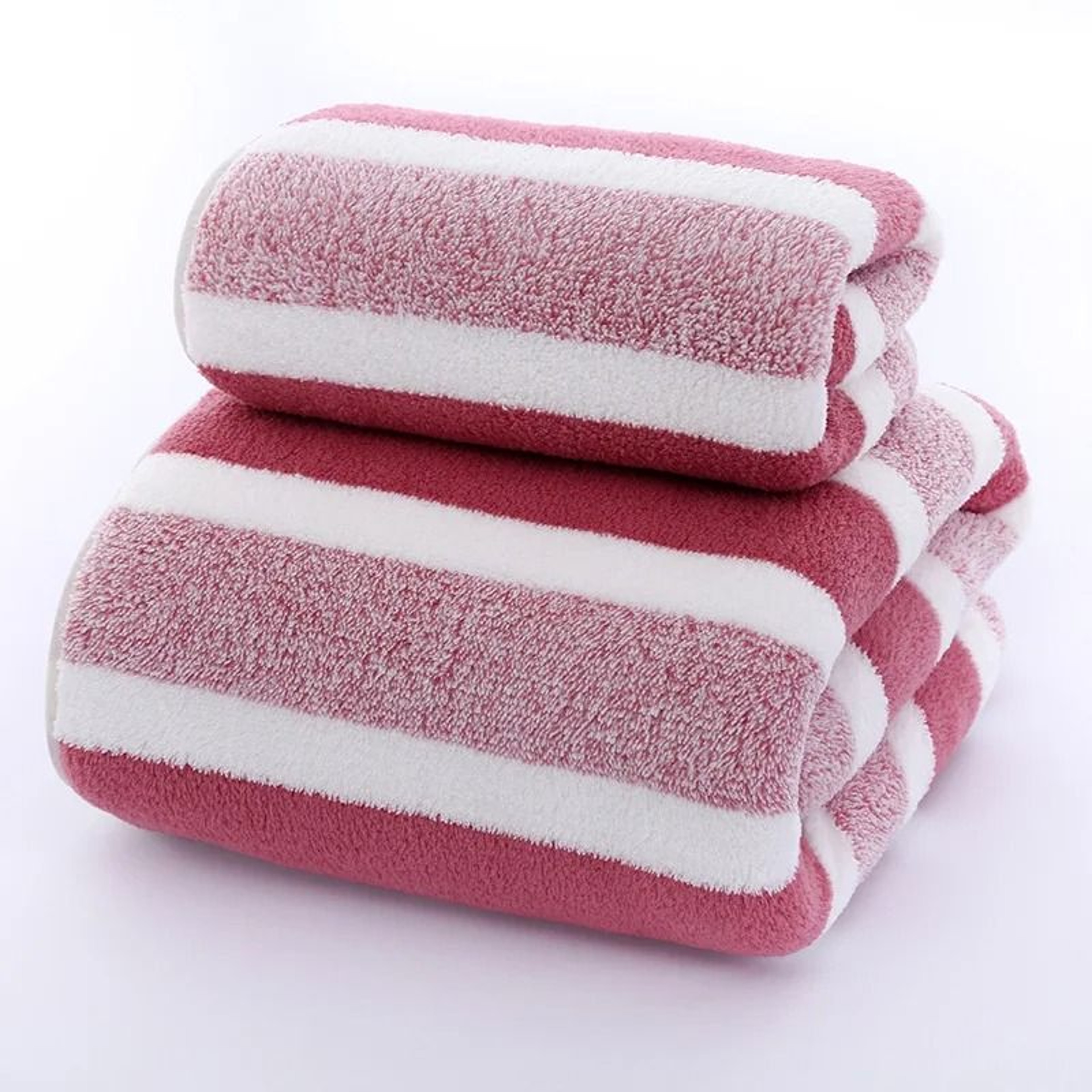 Striped Pattern Quick Dry Soft Towel Set For Bathroom And Face Care 9