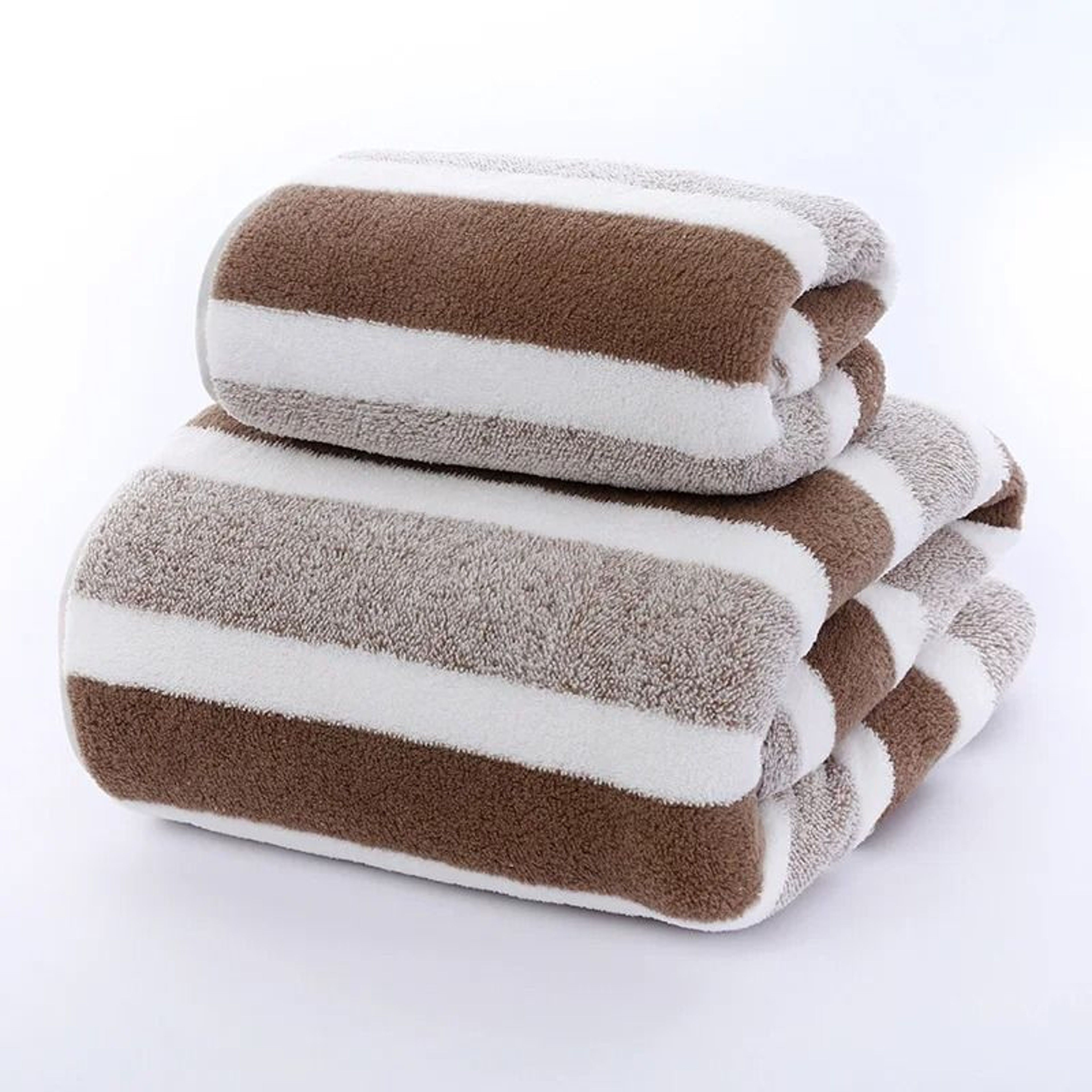 Striped Pattern Quick Dry Soft Towel Set For Bathroom And Face Care 10