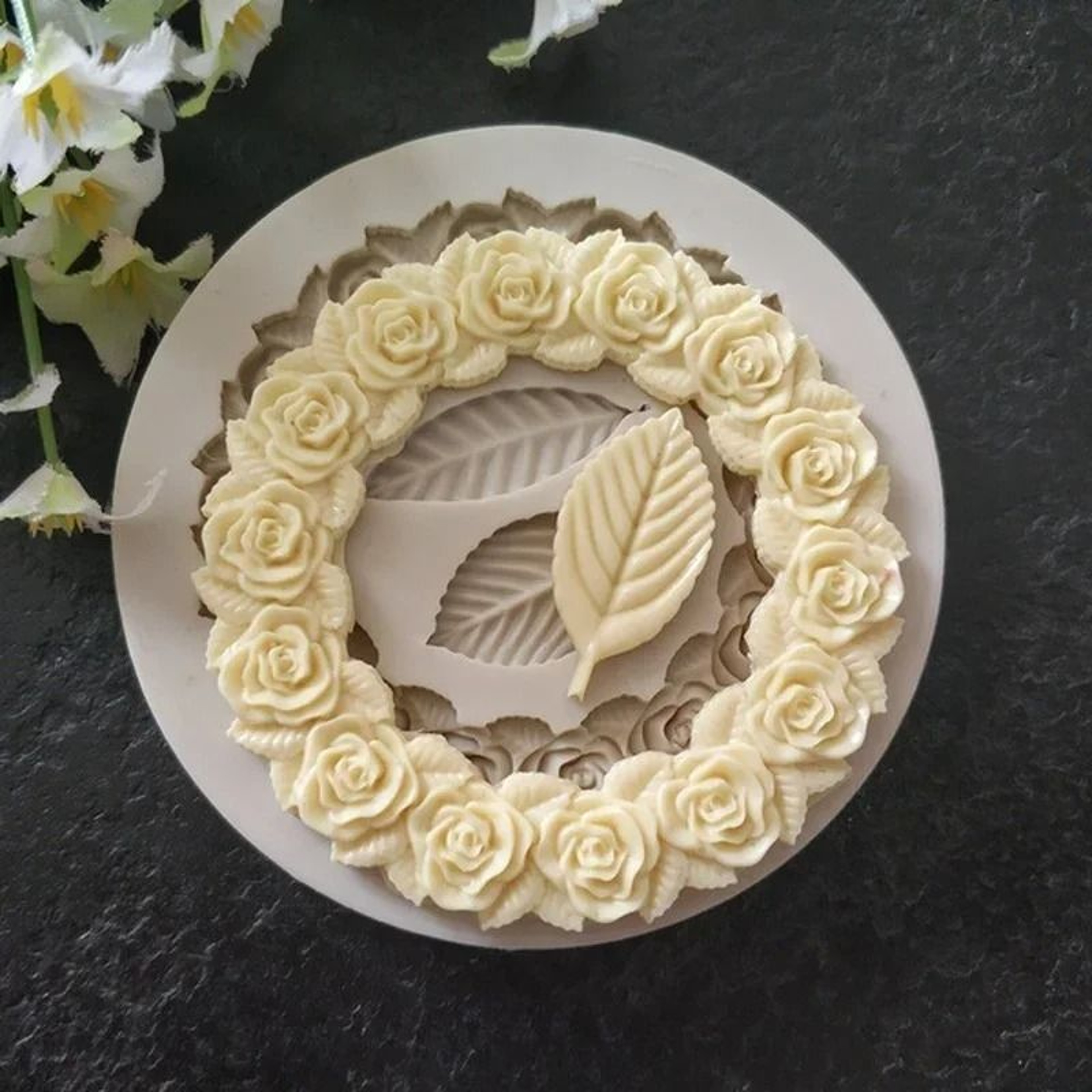 Rosette Leaves Silicone Mold For Cake Chocolate And Sugarcraft 2