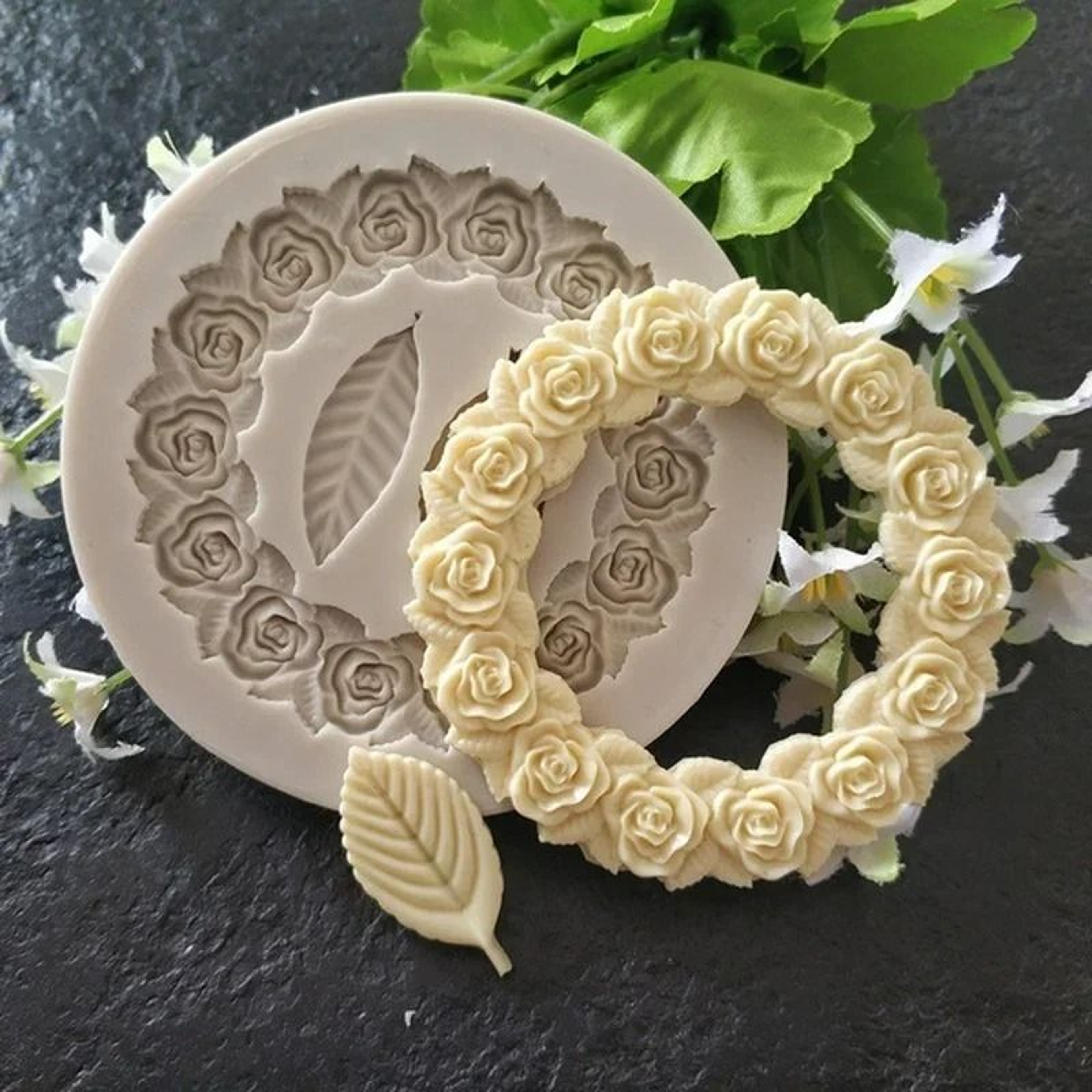 Rosette Leaves Silicone Mold For Cake Chocolate And Sugarcraft 6