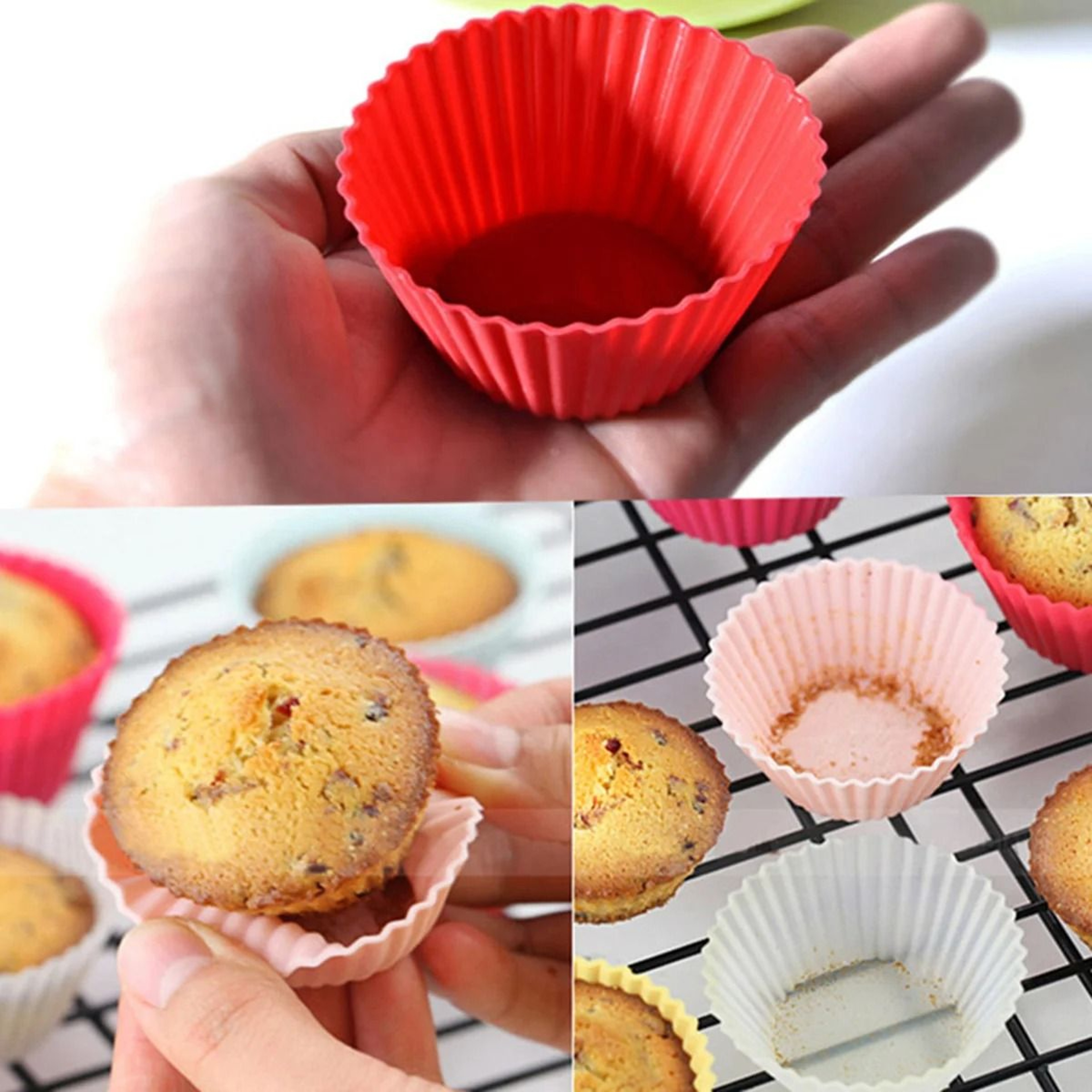 Silicone Small Cake Cup Mold 12pcs Pudding Jelly Baking Cups 2