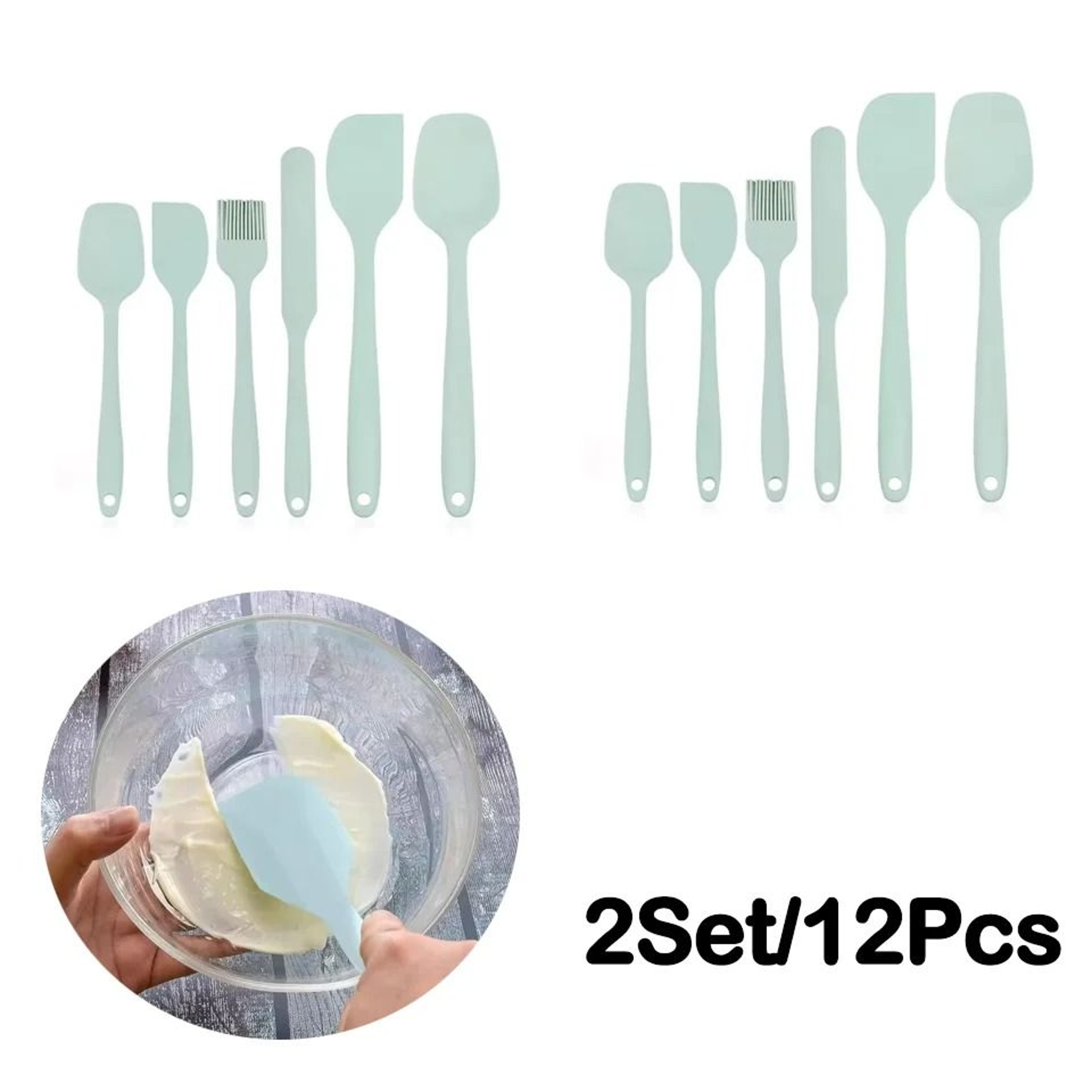 Silicone Spatula Set 6Piece FoodGrade NonStick HeatResistant Turner Set 8