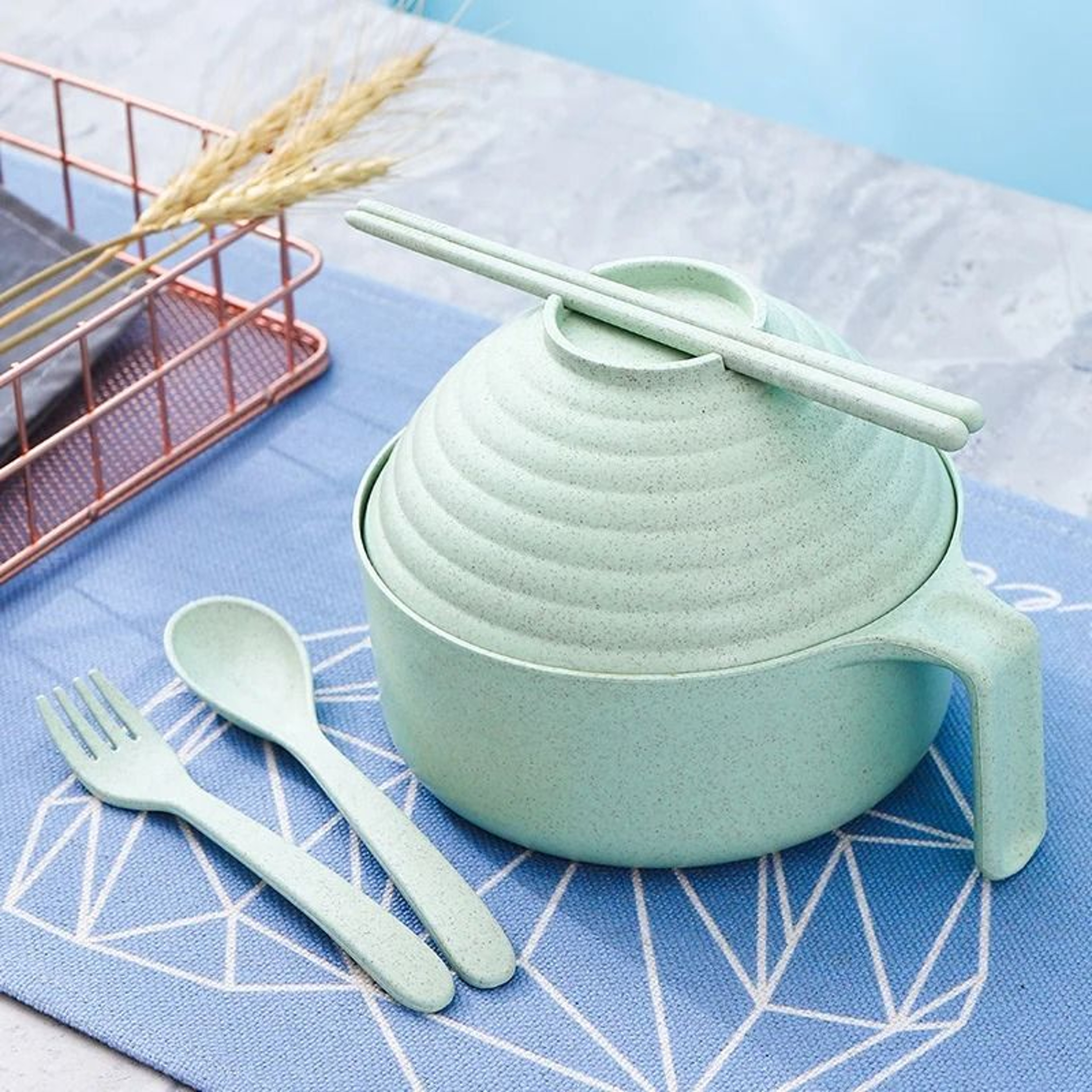 Ramen Bowl Set With Lid And Chopsticks 6