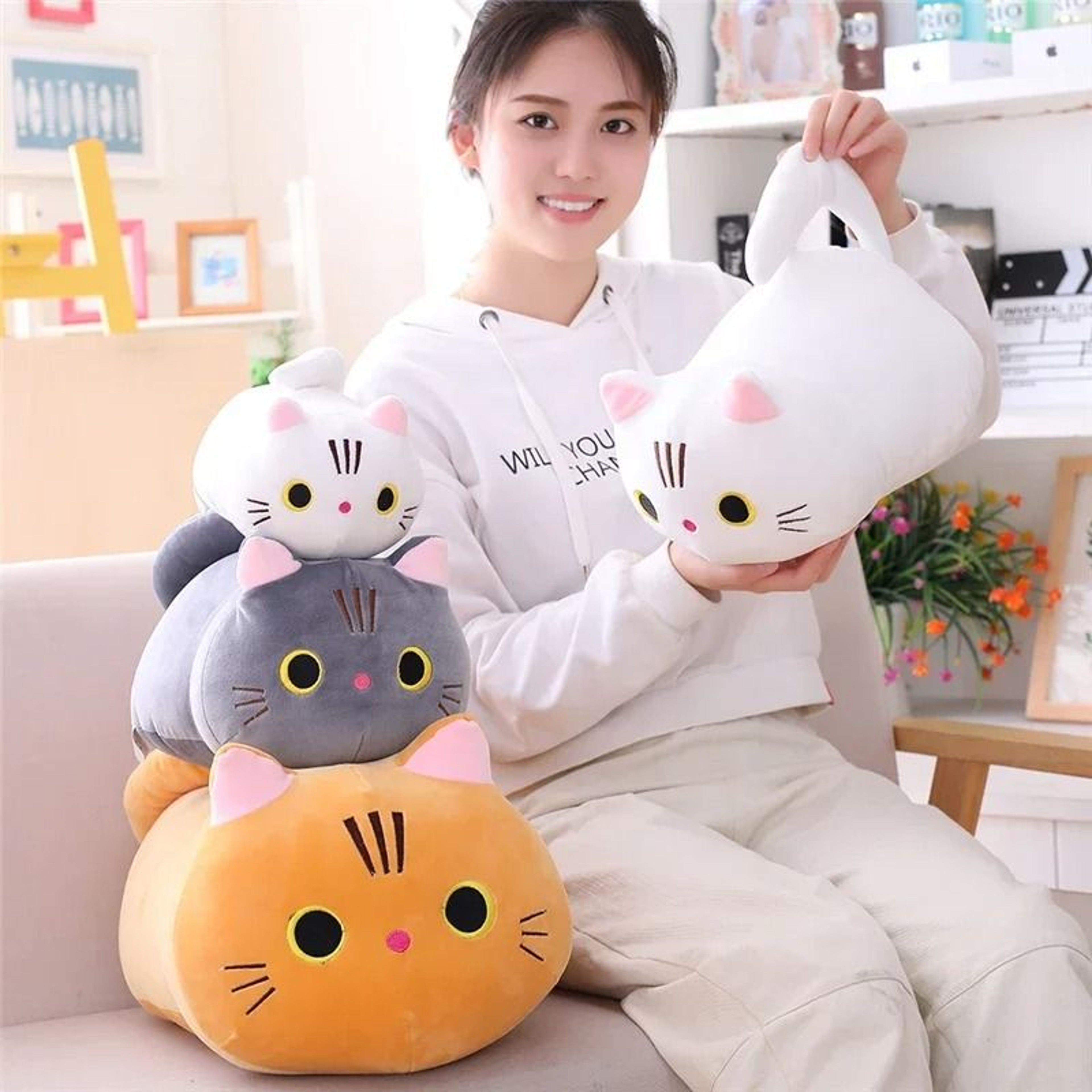 Cute Soft Cat Plush Pillow 20 Cm Sofa Cushion 1