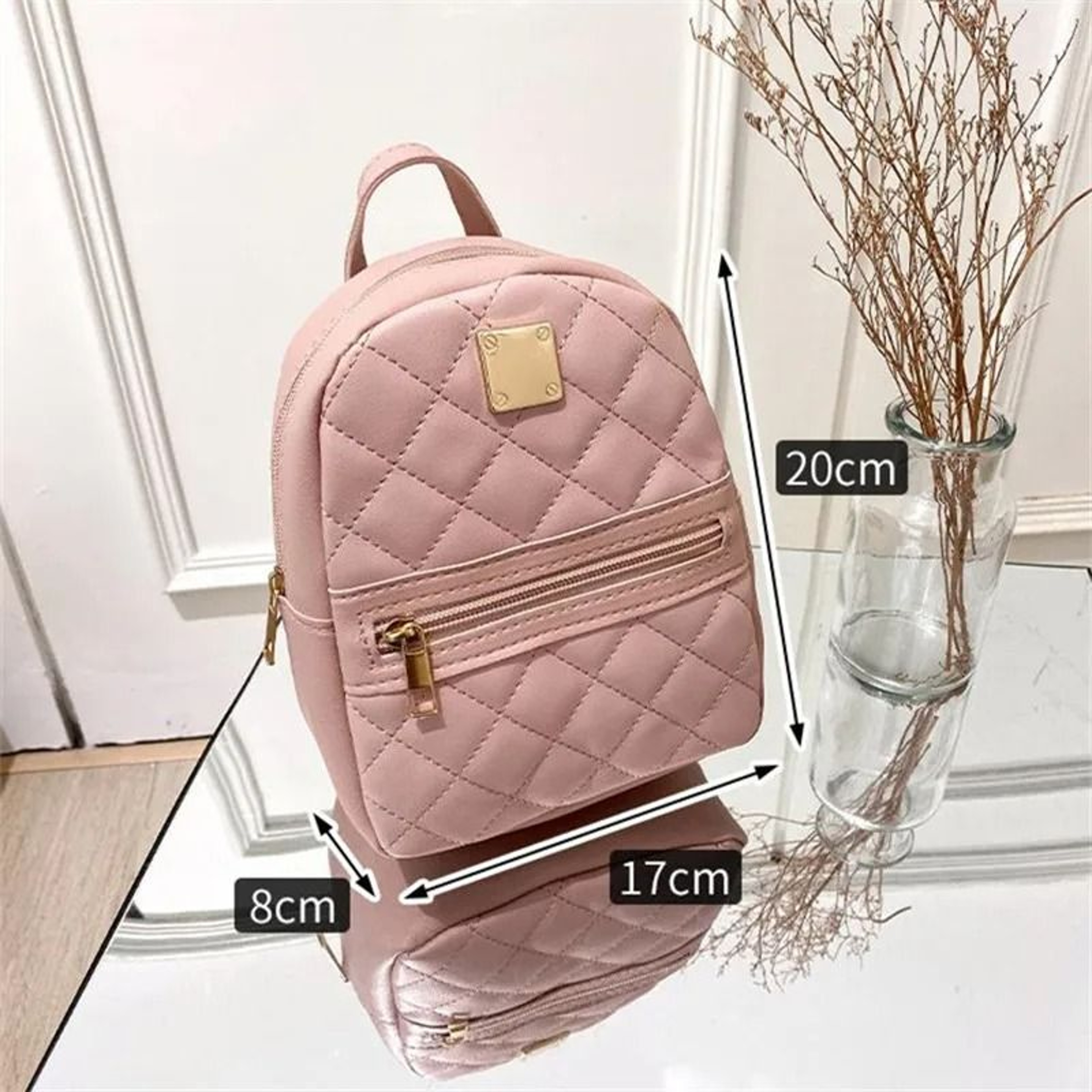 PU Leather Small Backpack For Women Crossbody Shoulder Bag 2