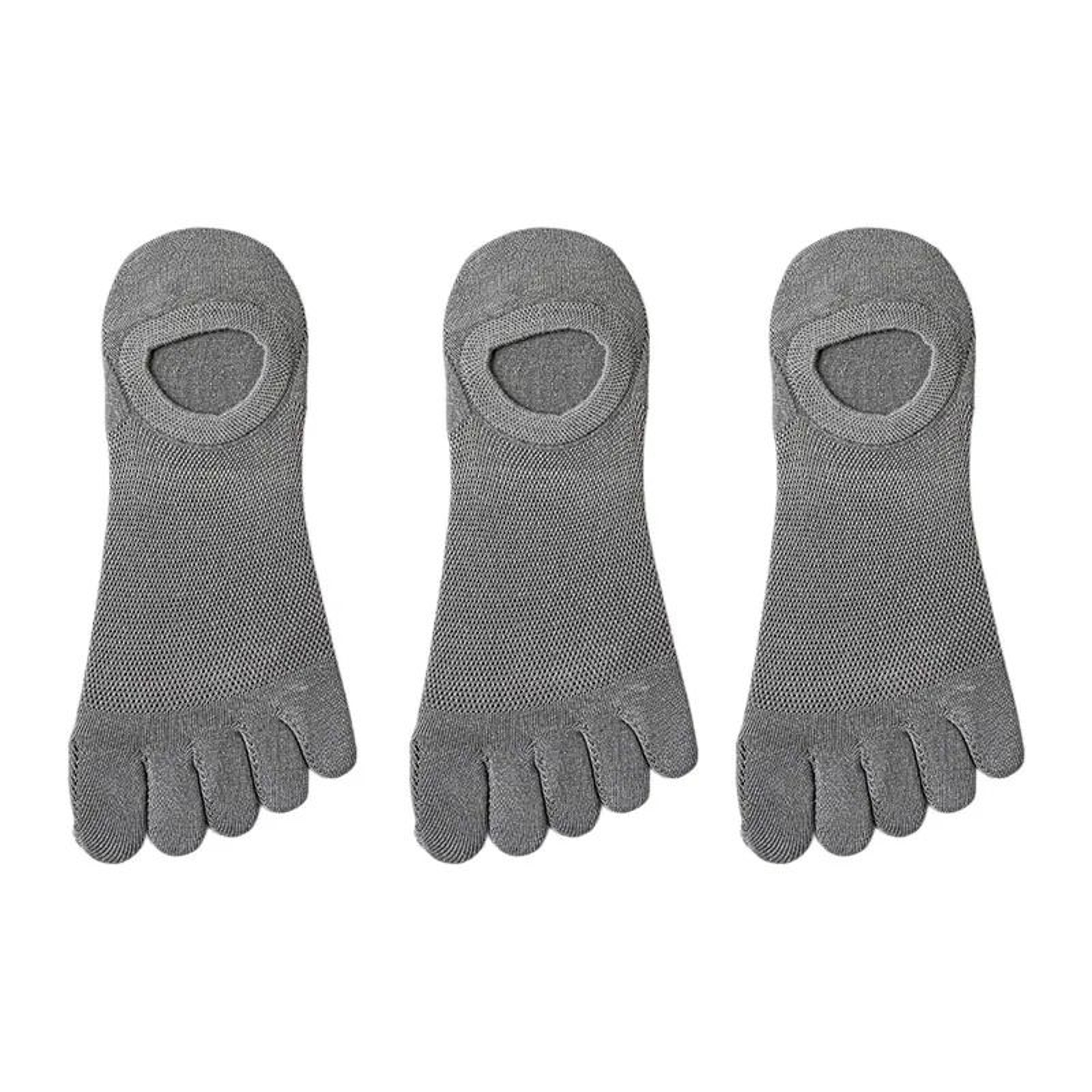 3 Pairs Mens Breathable Toe Socks Casual Finger Boat Socks 12