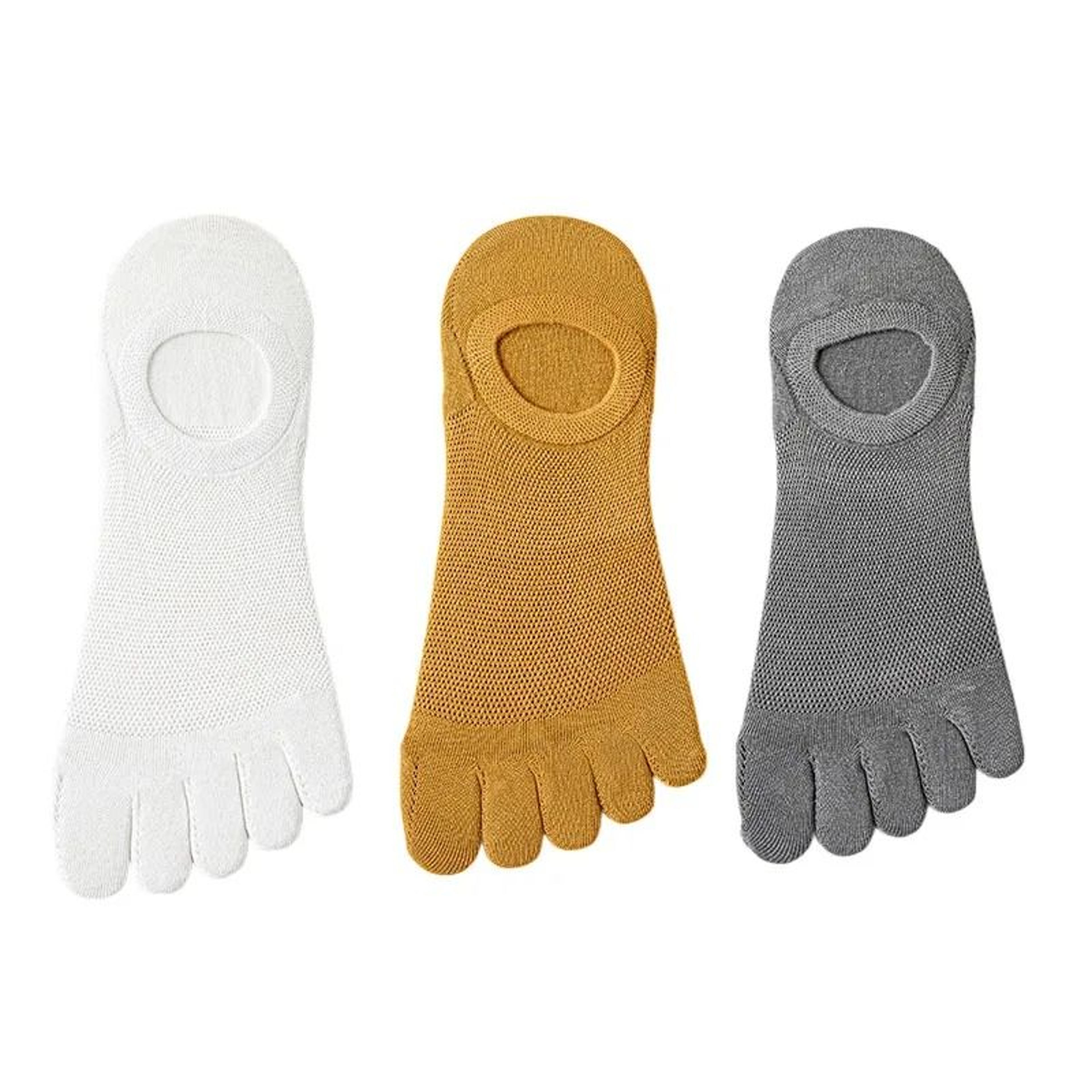3 Pairs Mens Breathable Toe Socks Casual Finger Boat Socks 20