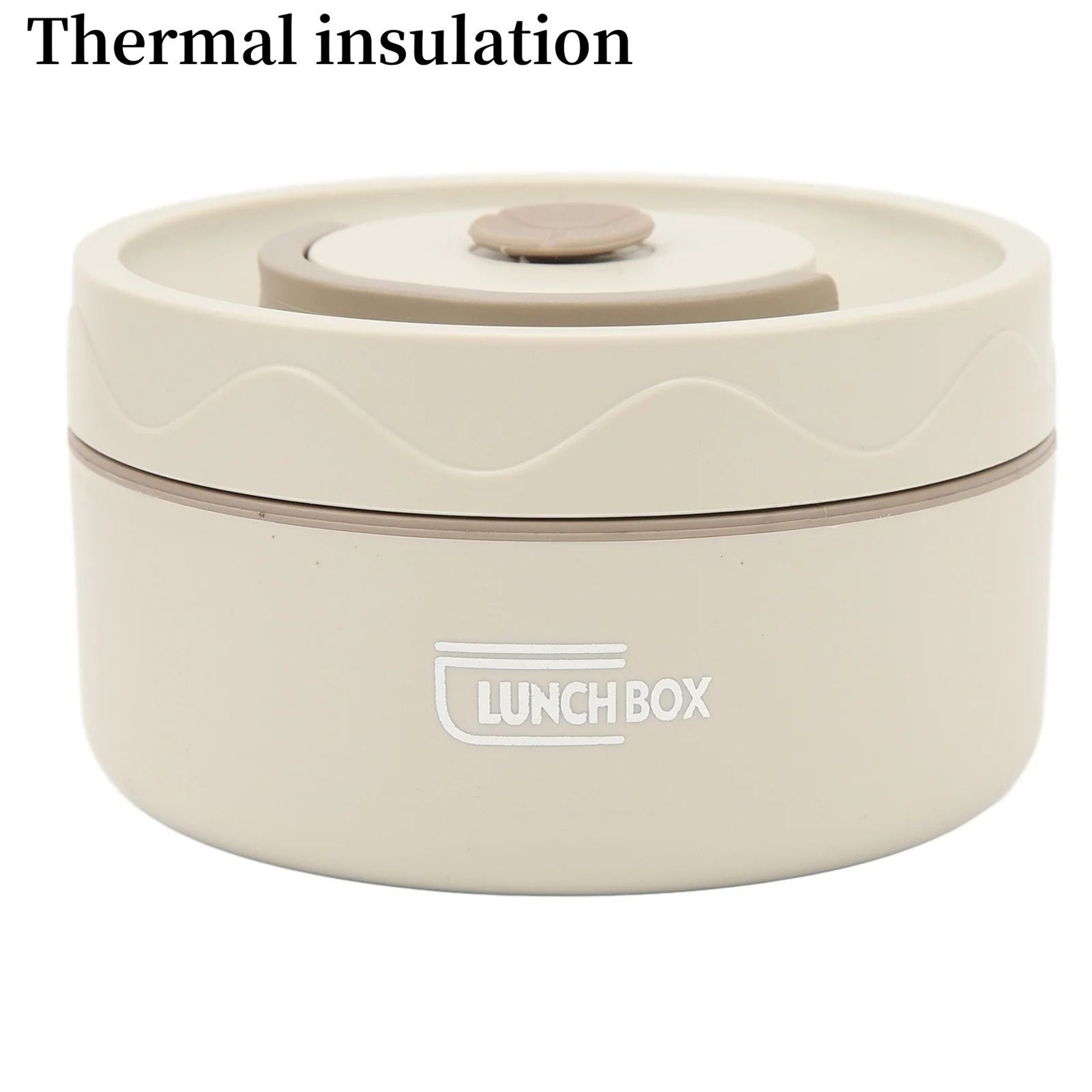 Stainless Steel Thermal Lunch Box Double Layer Round Portable Food Container For Work And School 6