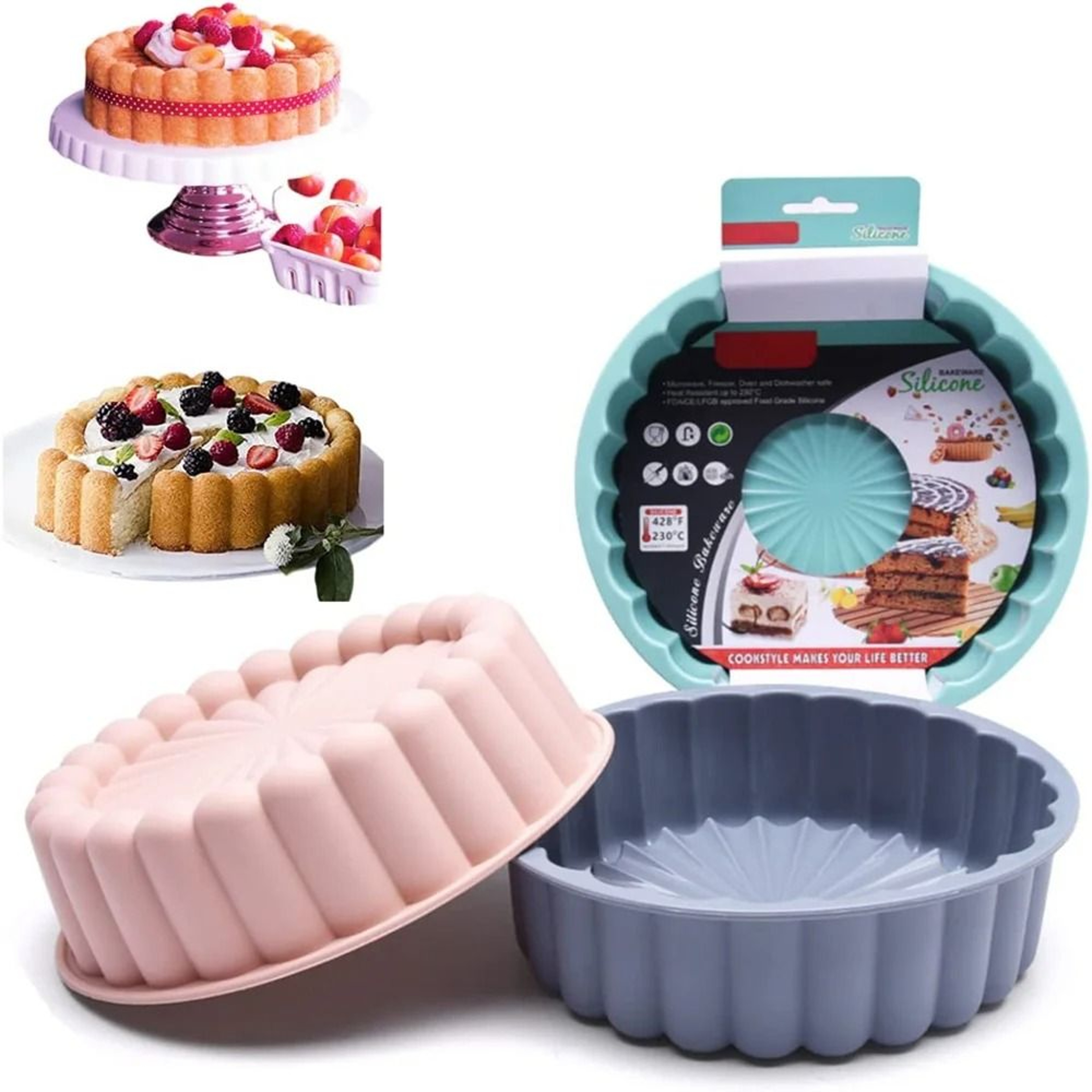 Silicone Round Cake Mold 8 Inch Non Stick For Baking Brownie And Shortcake 1