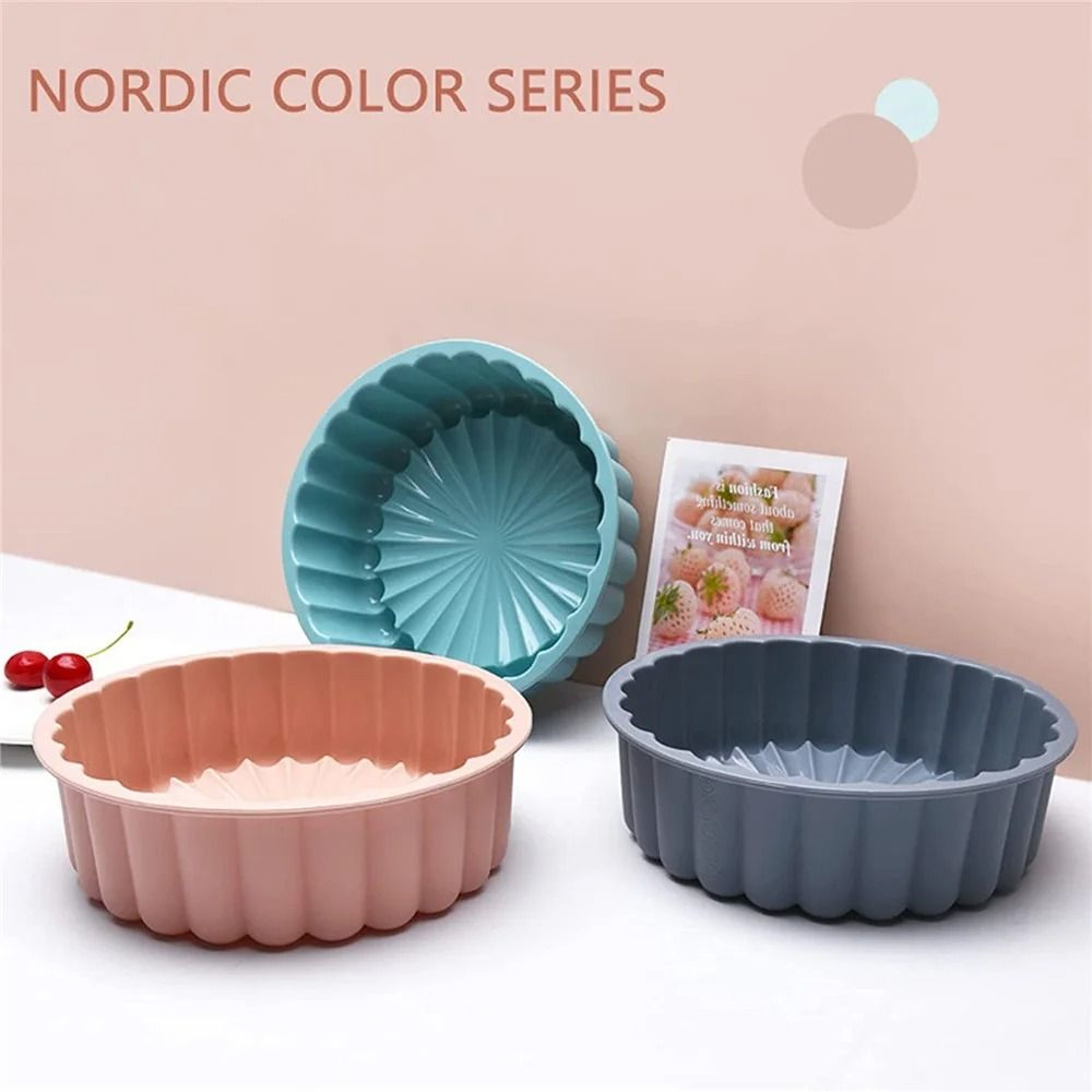 Silicone Round Cake Mold 8 Inch Non Stick For Baking Brownie And Shortcake 3