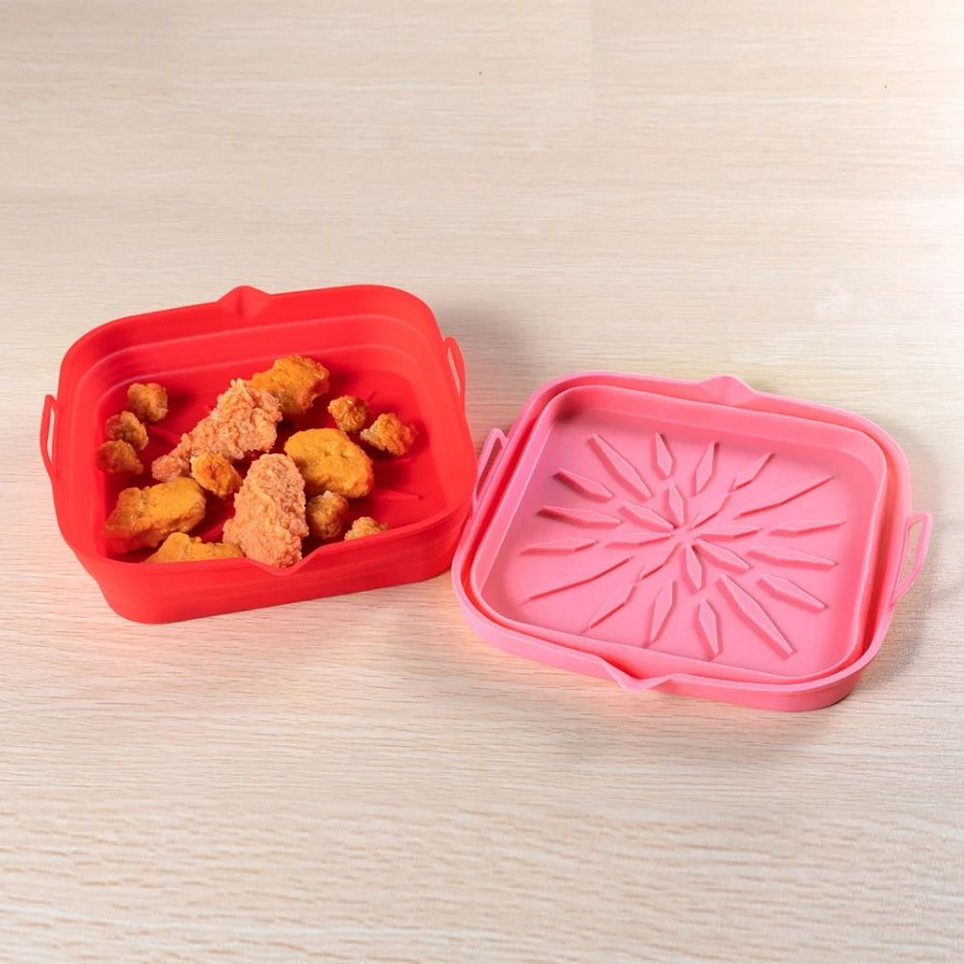 Silicone Square Air Fryer Liner Reusable Baking Tray And Basket Insert 2