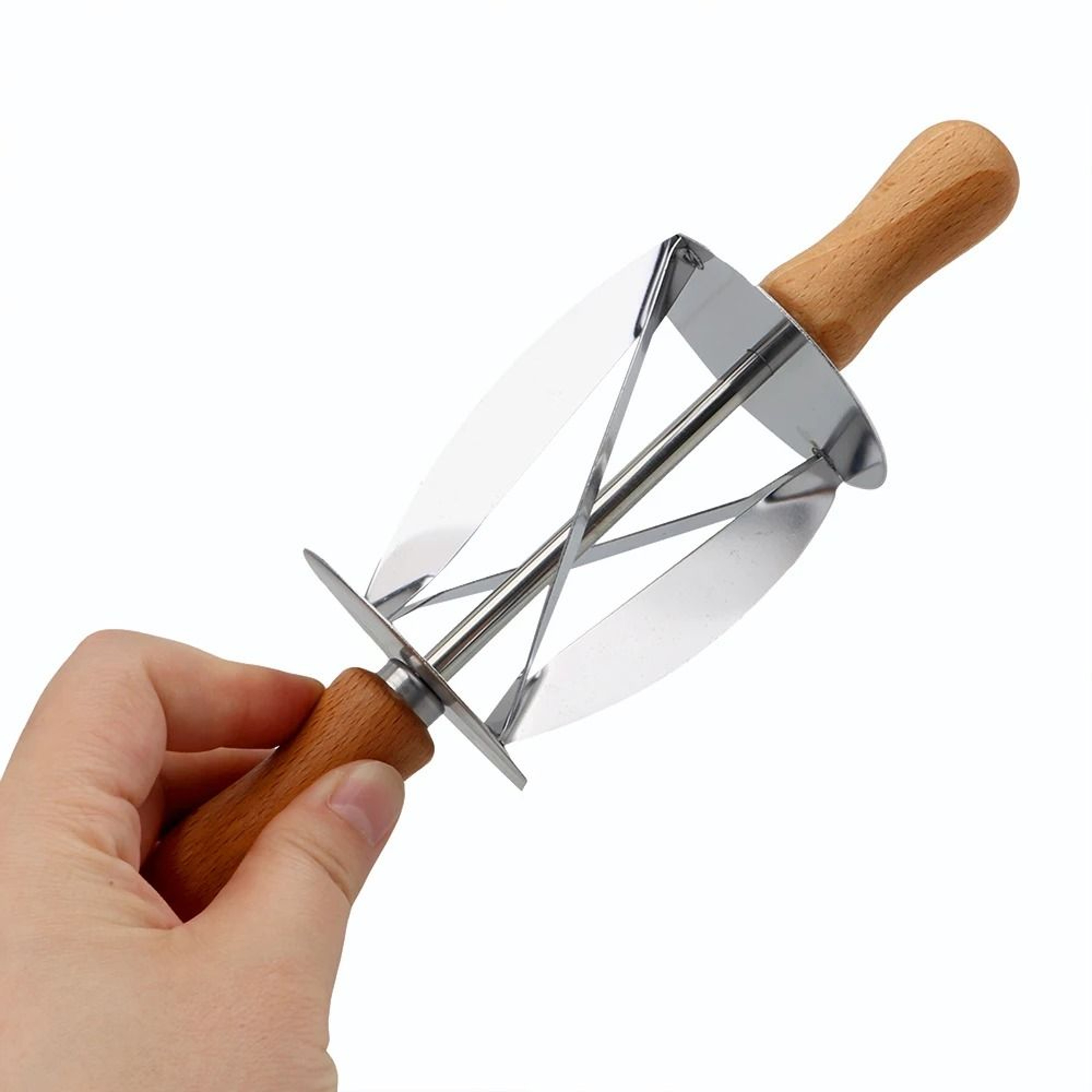 Stainless Steel Rolling Croissant Cutter Dough Pastry Baking Tool 2