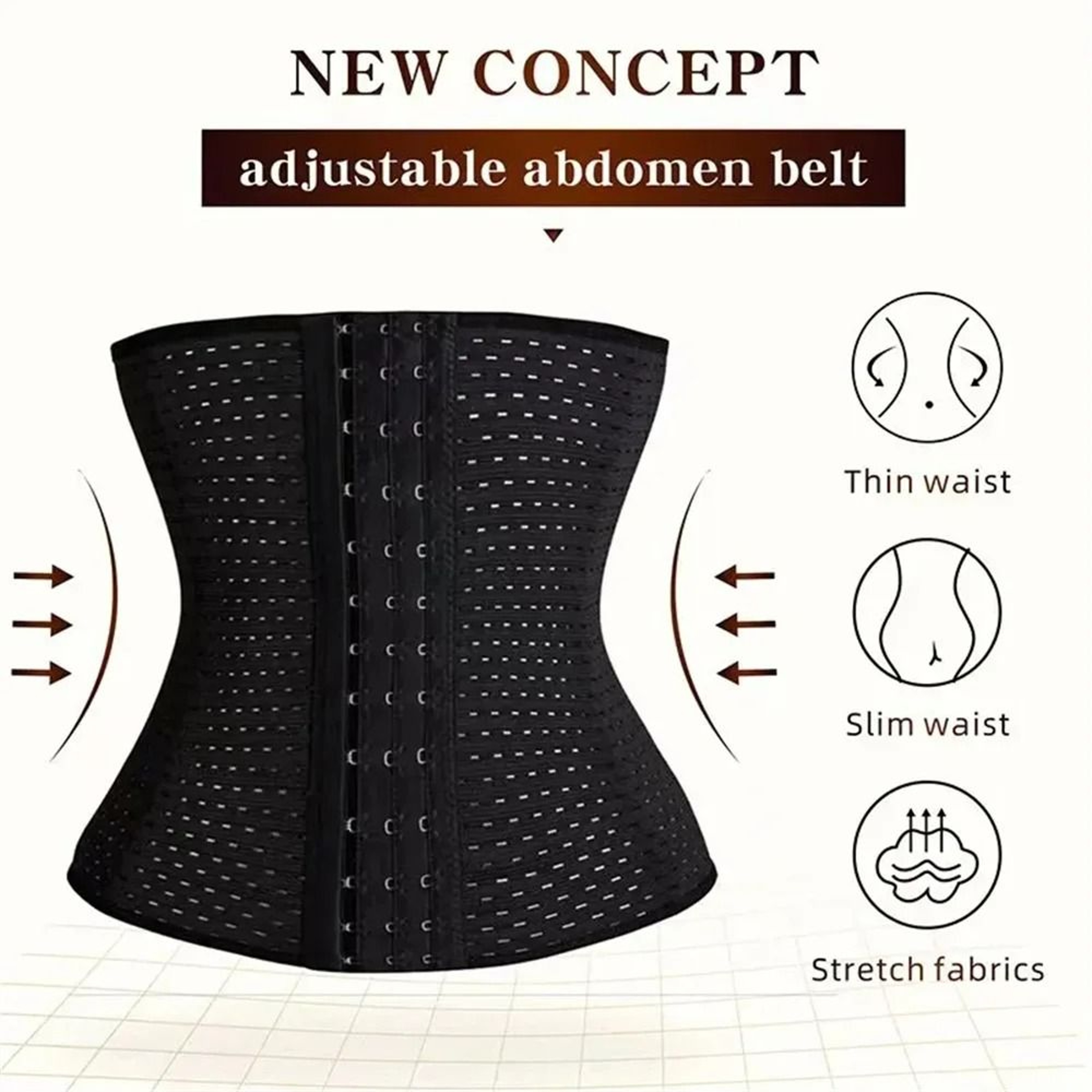 Women Body Shapewear Tummy Slimming Black Belly Band Postpartum Corset 2