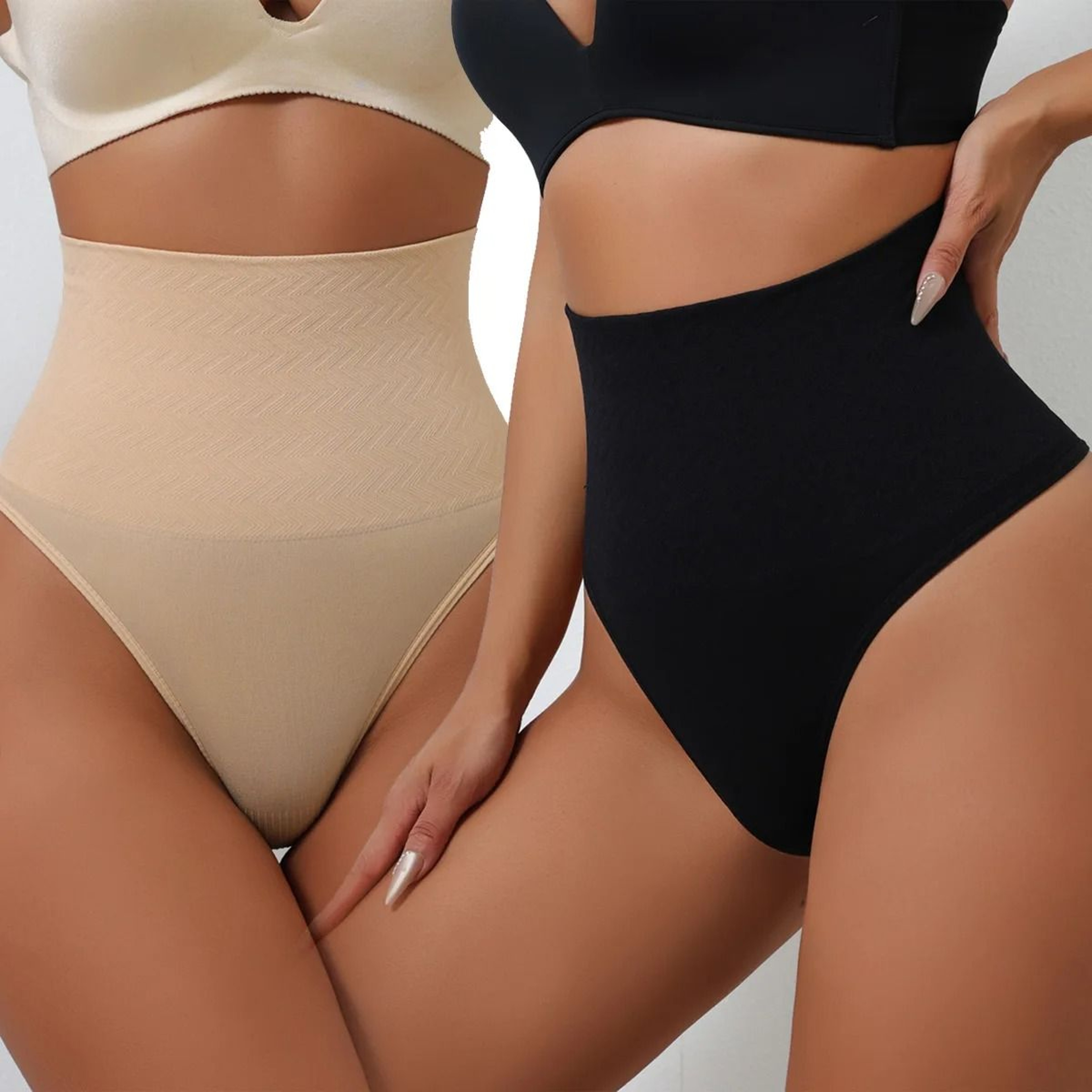 High Waist Seamless Thong Panties Tummy Control Shaper Underwear 5