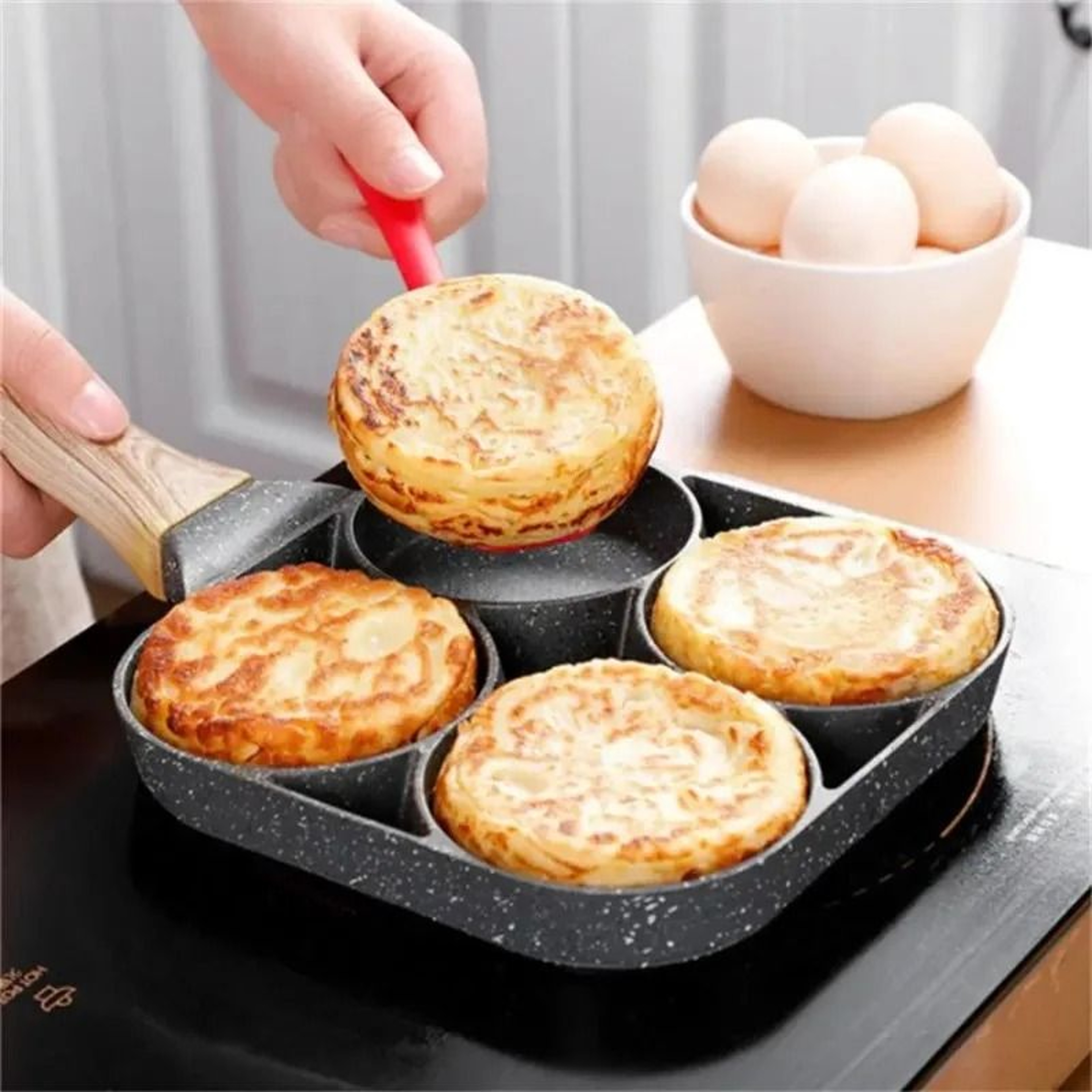 4Hole Thickened Nonstick Omelette  Steak Pan 0