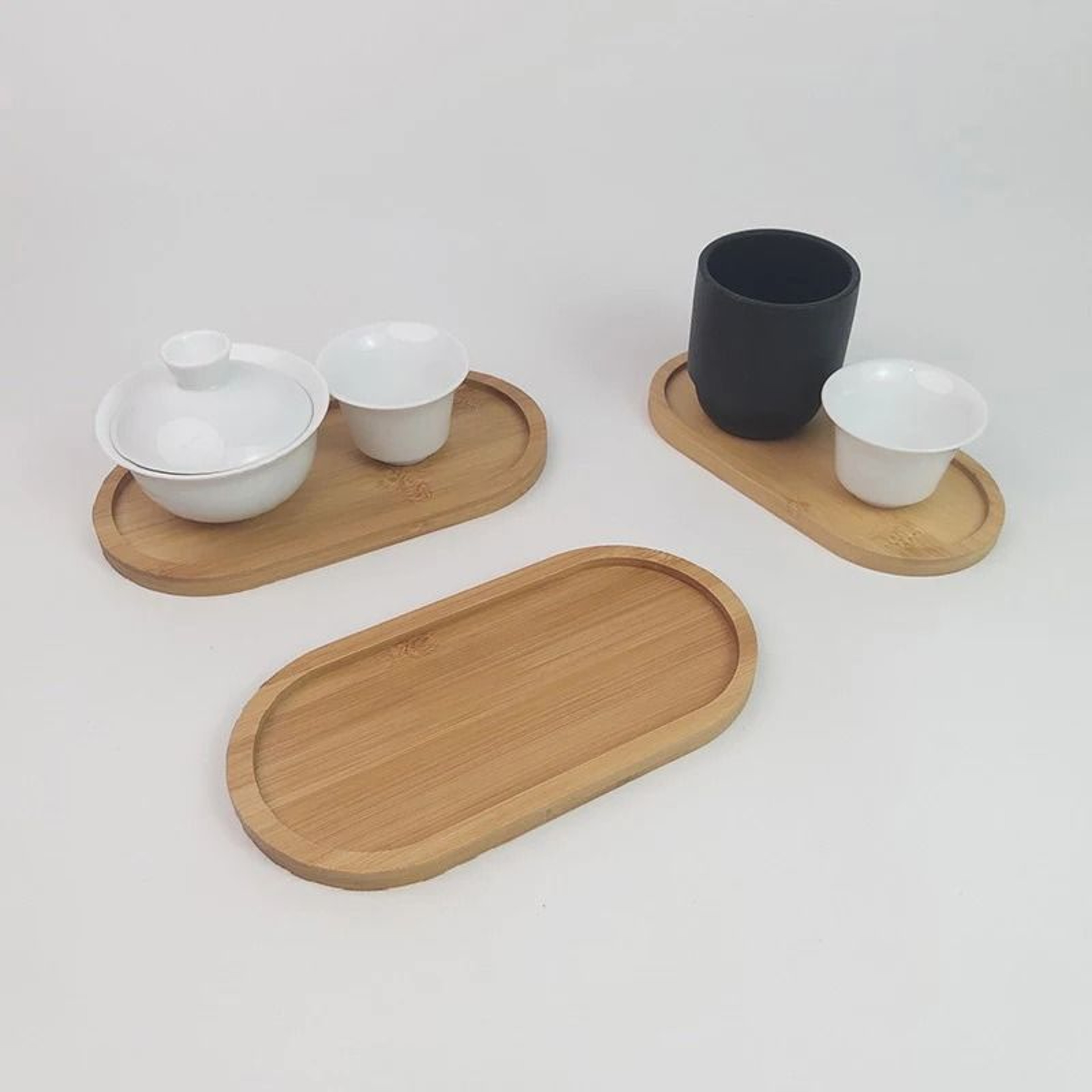 Solid Wood Serving Tray Japanese Style Round Rectangle Dessert Plate 1