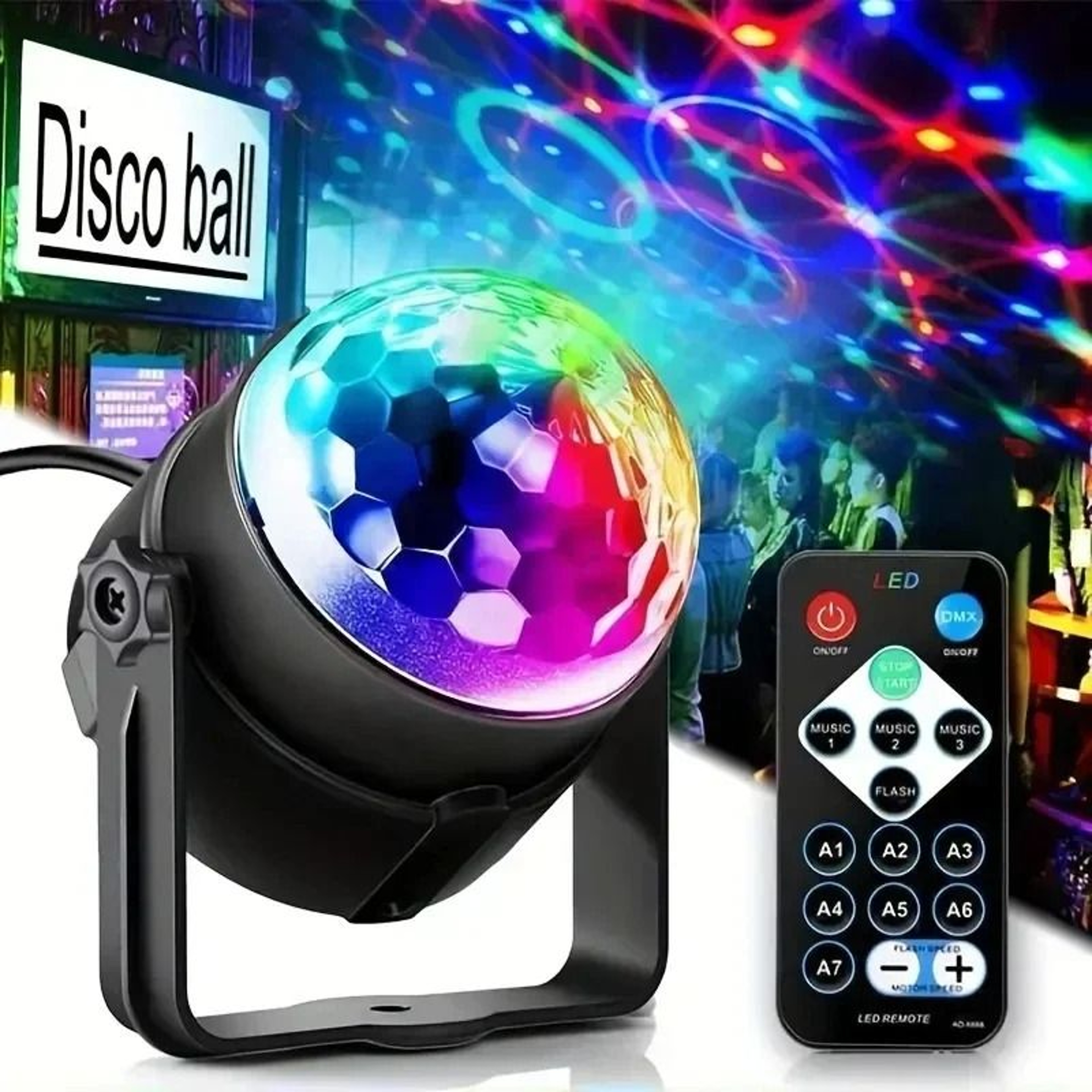 LED Stage Disco Light Rotating DJ Ball Strobe Light 0