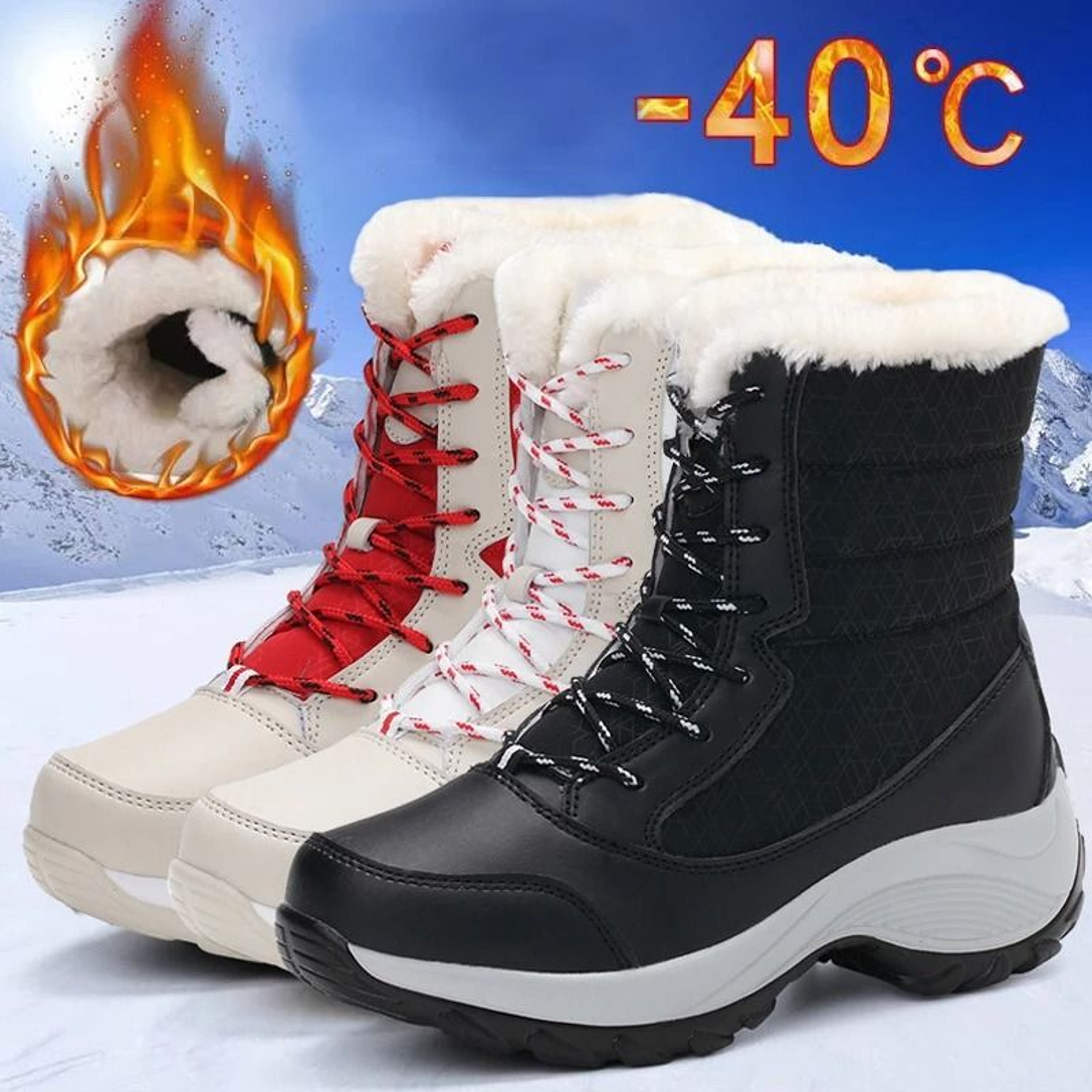 Women Platform Snow Boots Winter Casual Warm Boots 0