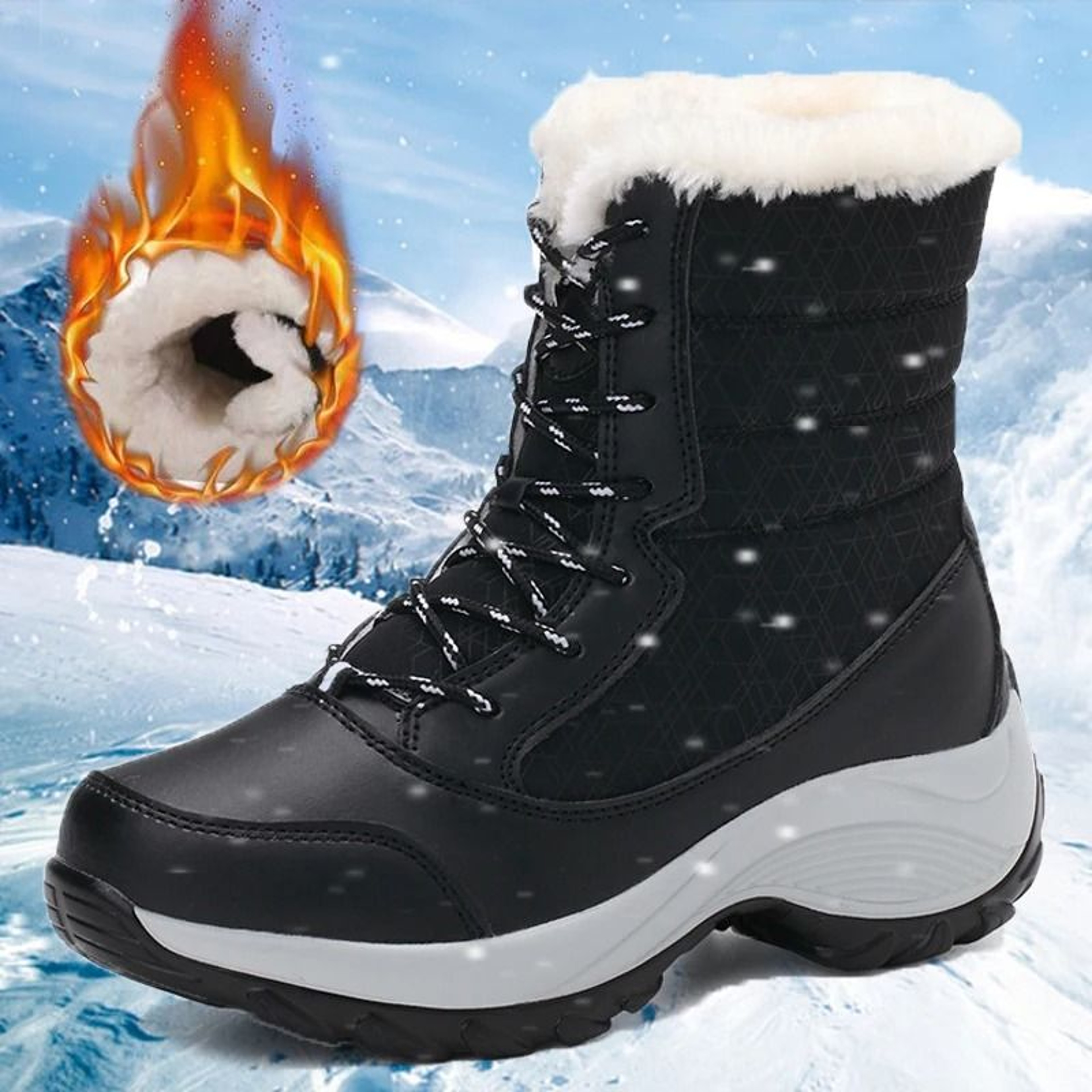 Women Platform Snow Boots Winter Casual Warm Boots 1