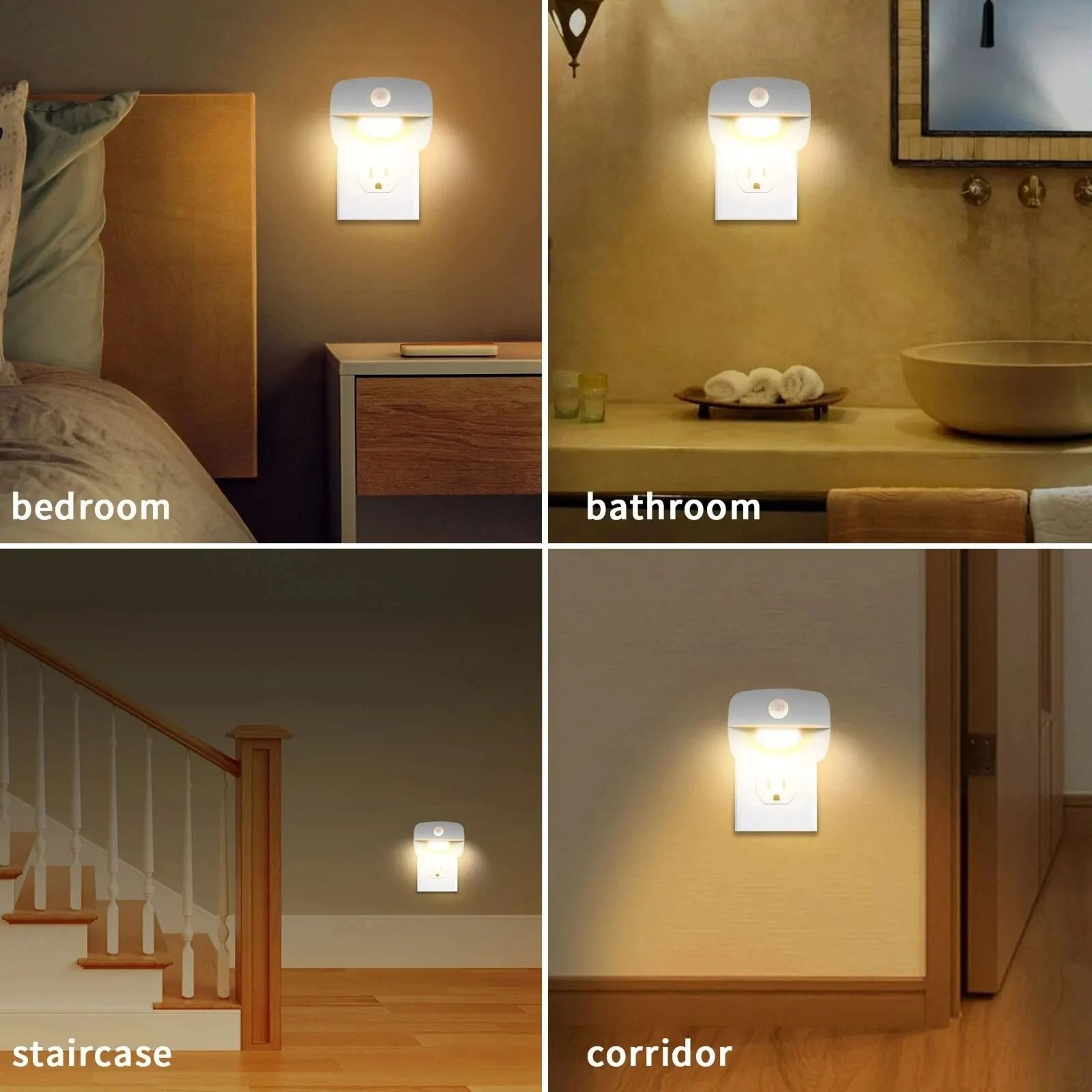 LED Motion Sensor Night Light PlugIn For Bedroom Hallway And Kids Rooms 5
