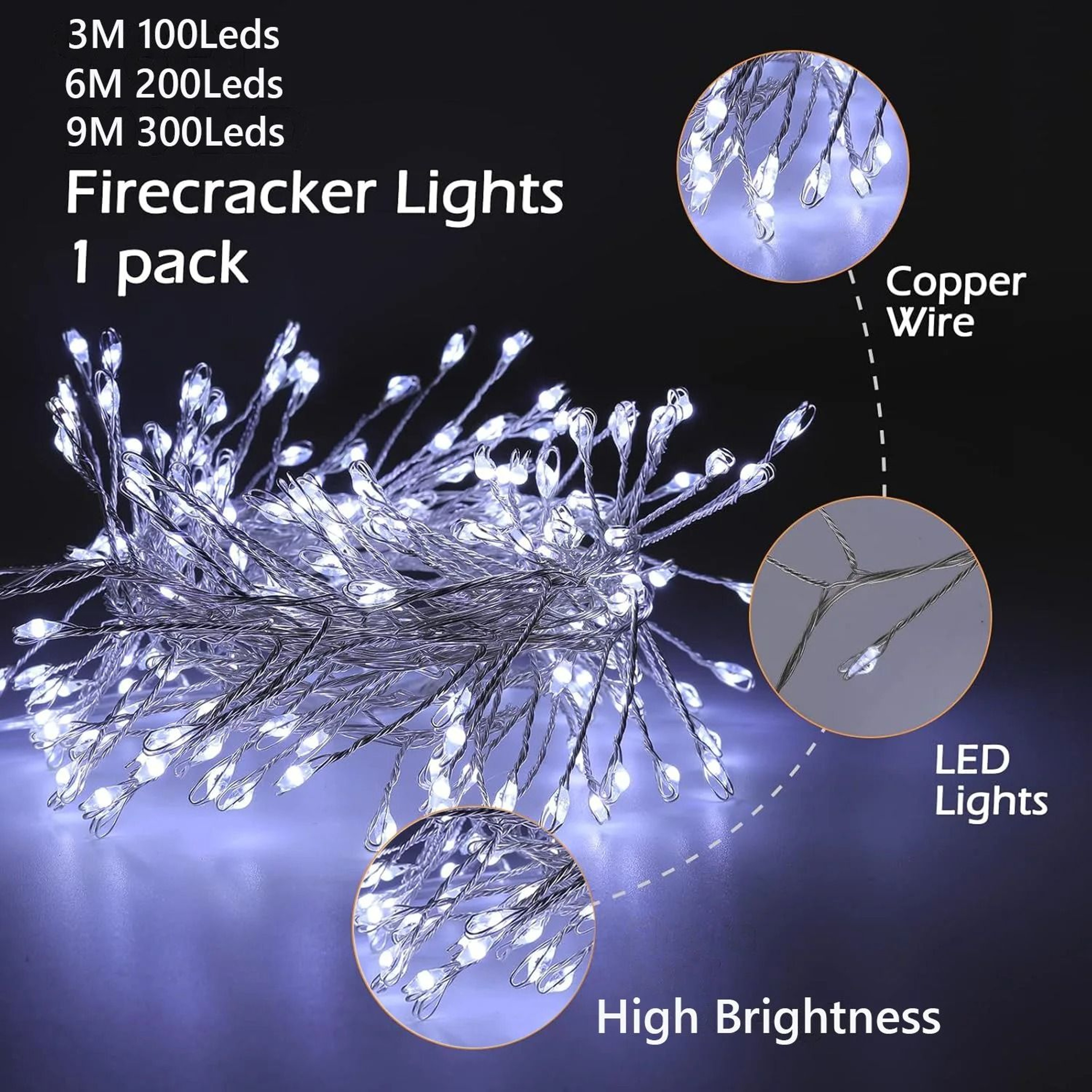 USB LED Firecracker String Lights With Remote Control 1